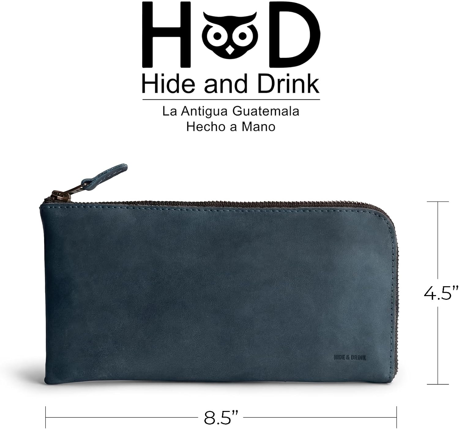 Hide & Drink, Leather Long Zippered Wallet, Holds Up to 8 Cards Plus Coins And Flat Bills, Phone Holder, Travel Essentials, Handmade (Bourbon Brown)