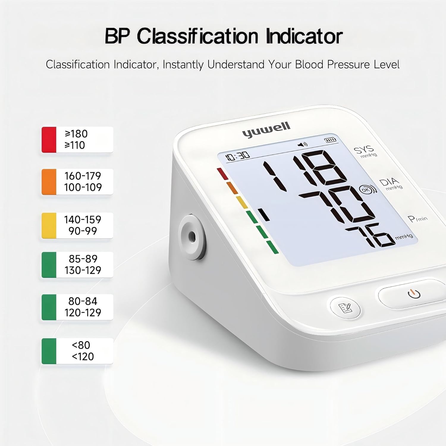 yuwell Blood Pressure Monitor, Large Upper Arm Blood Pressure Cuff, Digital Blood Pressure Machine for Home Use, Large Display, Stores 99 Readings