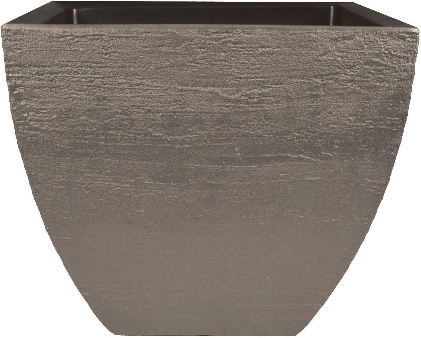 Tusco Products MSQ16BK Modern Square Garden Planter, 16-Inch, Black