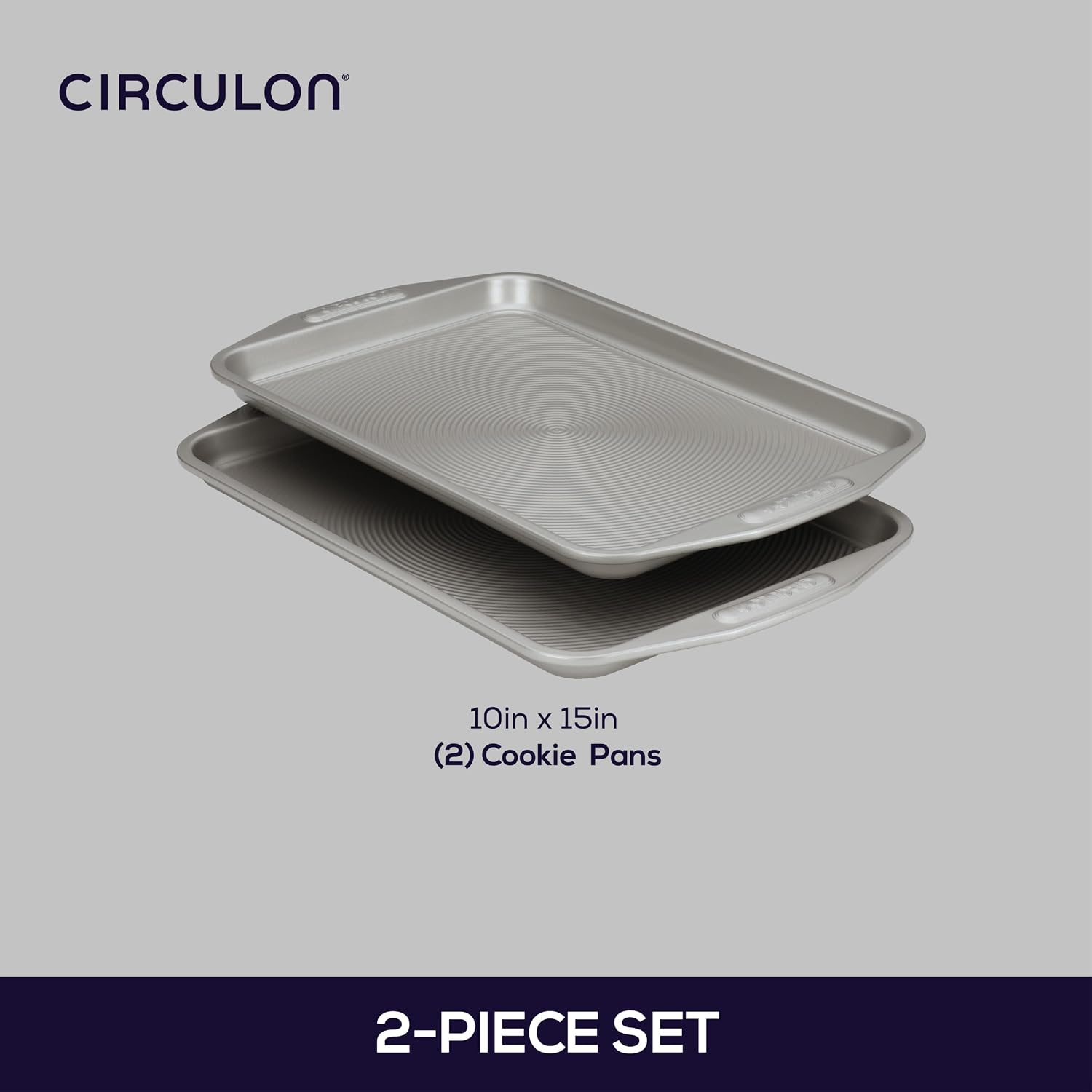 Circulon Nonstick Bakeware Set, Cookie Sheets for Baking Nonstick, 2-Piece, Gray