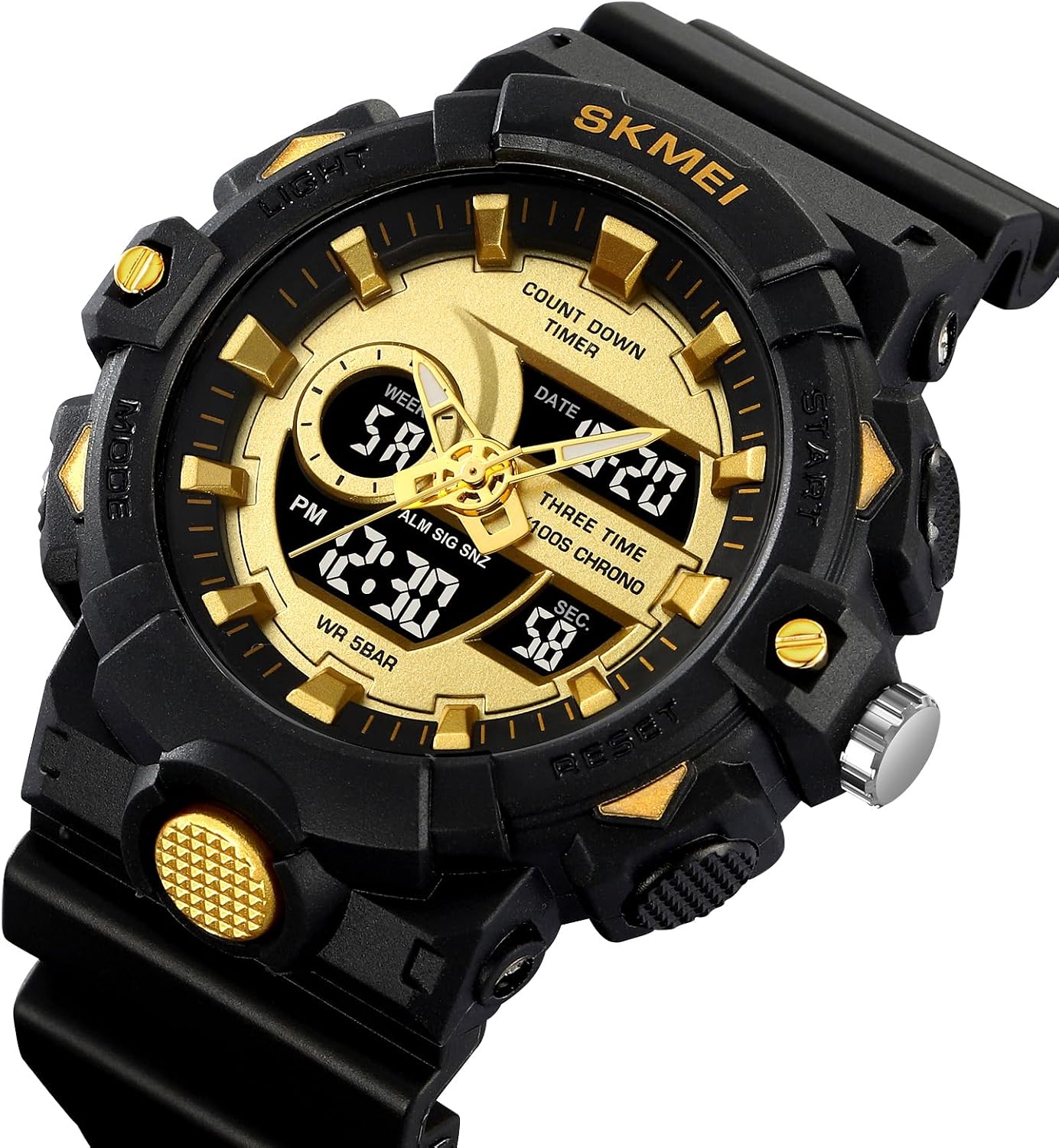 FANMIS Men's Digital Sport Watch Military LED Alarm Waterproof Quartz Watch | Tactical Outdoor Sport Watch Multi Function Led Display Alarm Stopwatch Date Quartz Rugged Style Daily Water Resistance