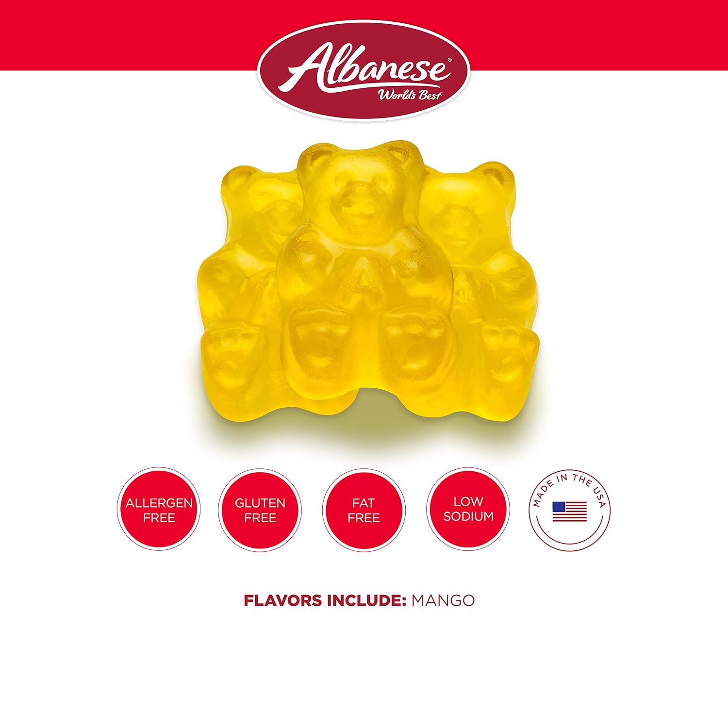 Albanese World's Best 12 Flavor Gummi Bears | 5lbs of Fruit Bulk Candy | Soft and Chewy Gummies, Gluten Free, Fat Free | Cherry, Blue Raspberry, Mango and More | Great Snack for Travel and Kids