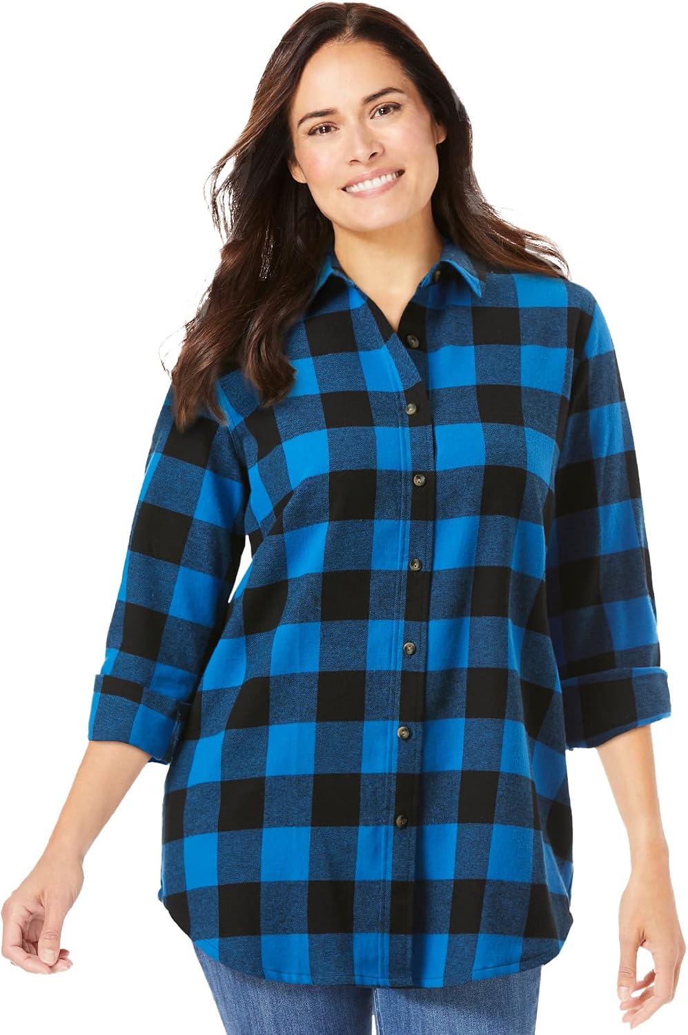Woman Within Classic Flannel Shirt