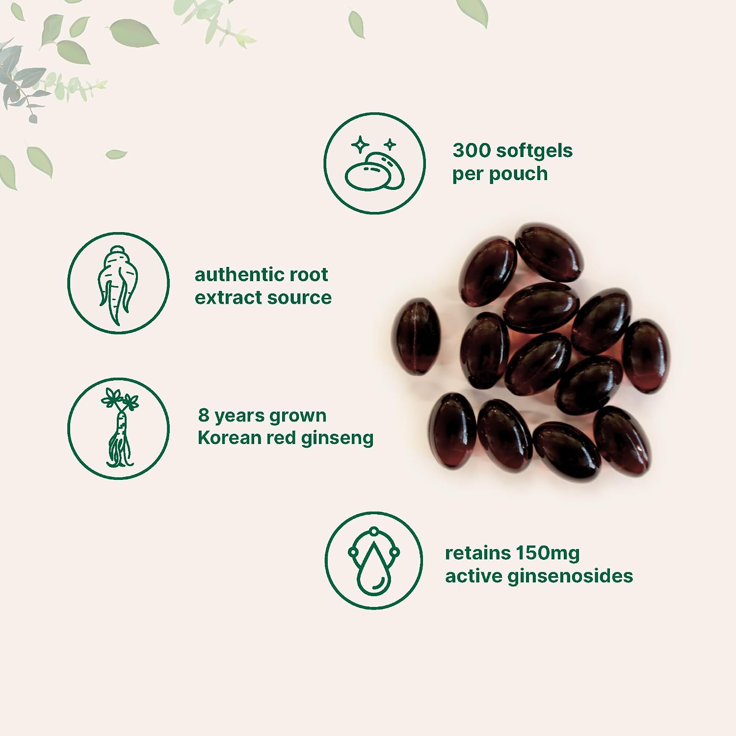 Micro Ingredients Red Panax Ginseng Supplement 300 Softgels | High Potency Korean Ginseng Root Extract| Supports Energy & Immune Health | Non-GMO*