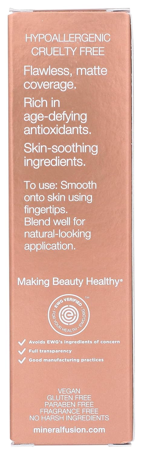 Mineral Fusion Full Coverage Liquid Foundation (Cool 1, Fair), 1 Fl Oz