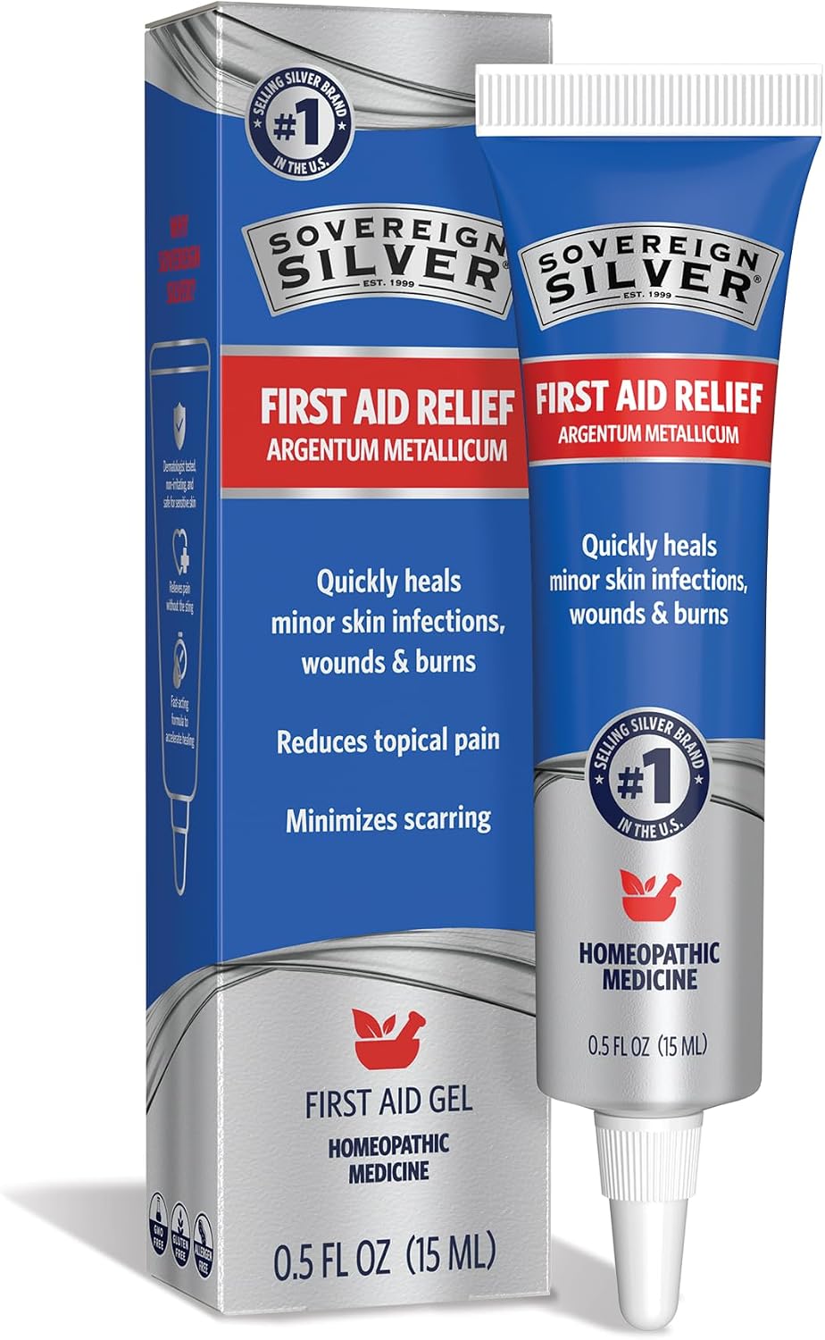 Sovereign Silver Colloidal Silver Gel, Wounds & Burns, 2 fl oz (59 mL) | Argentum Metallicum Topical Skin Care for Minor Skin Infections