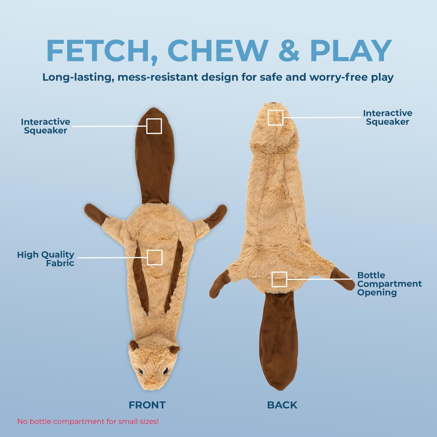 Best Pet Supplies 2-in-1 Stuffless Squeaky Dog Toys with Soft, Durable Fabric for Small, Medium, and Large Pets, No Stuffing for Indoor Play