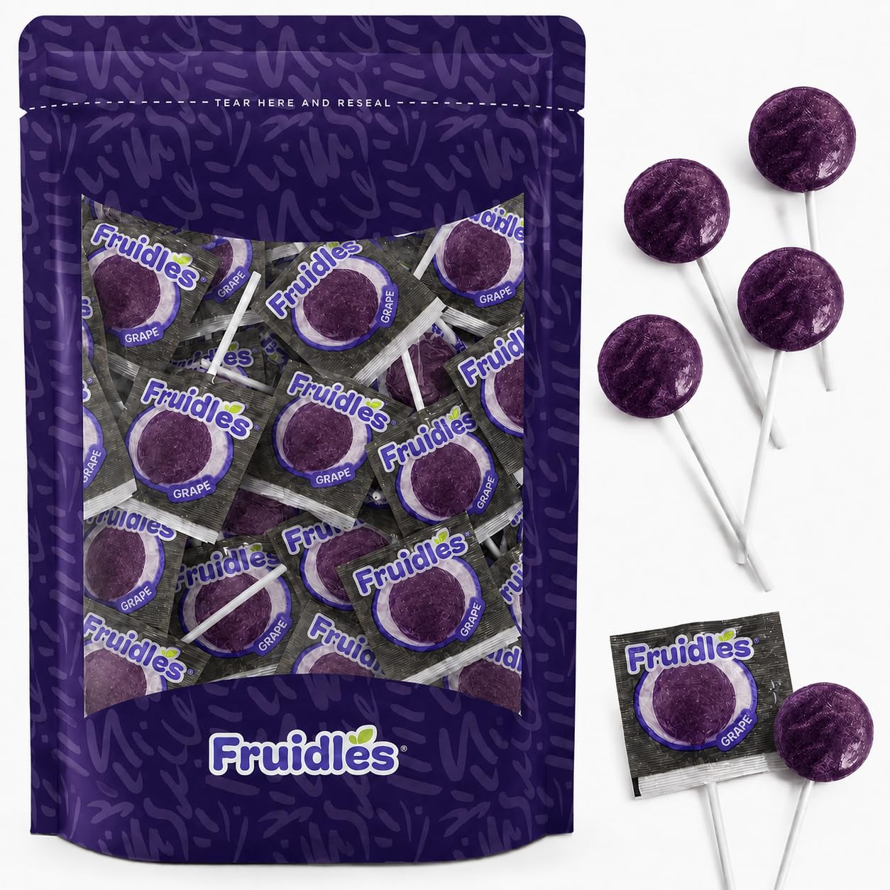 20-Count Grape Lollipops Candy Suckers for Kids, Perfect for Gifting, Parties, Events,10 Gram Lollipops