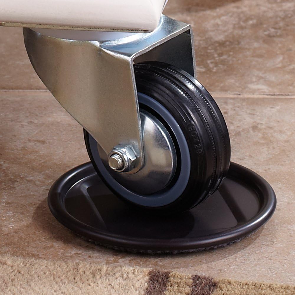 SoftTouch 4" Round Reusable Carpet Bottom Furniture Caster Cups for Office Chairs, Desks, and Carts