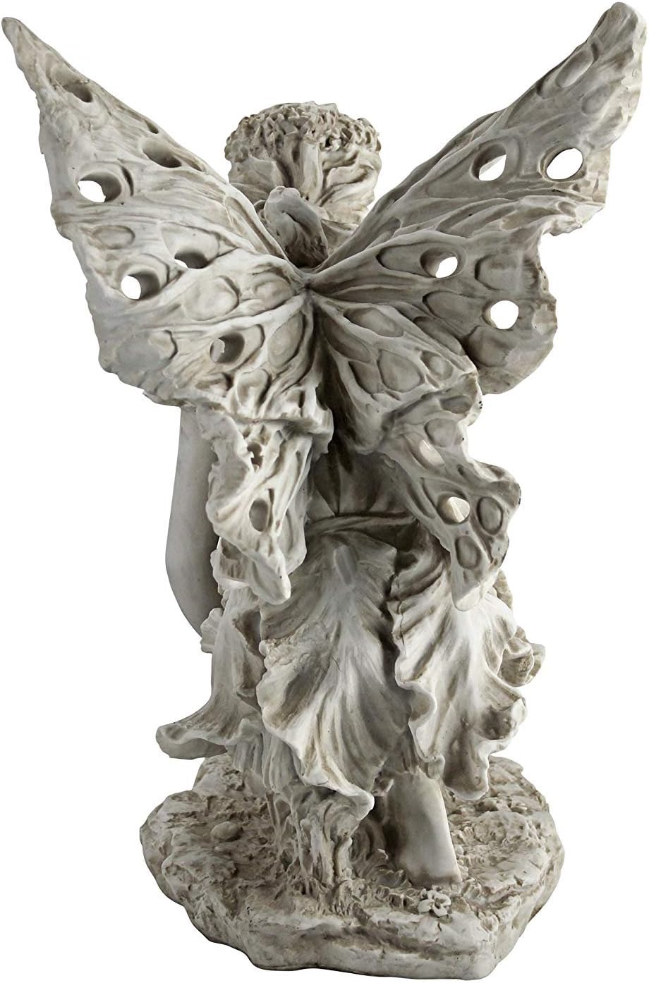 Design Toscano KY71004 Fiona The Flower Fairy Garden Statue, 17 Inch, Antique Stone