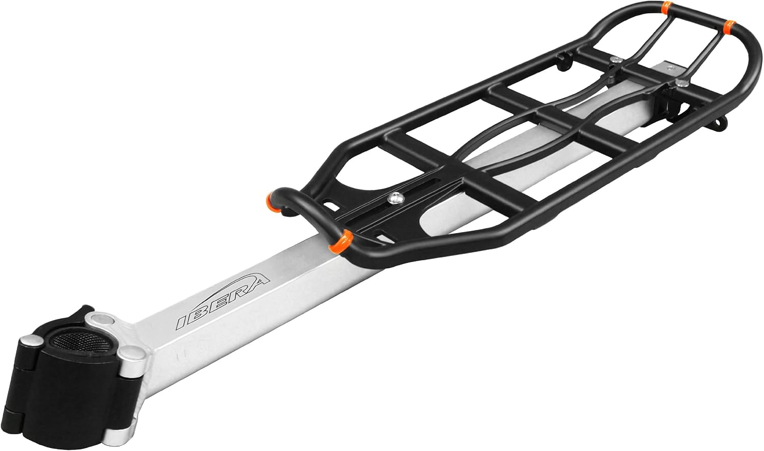 Ibera Seatpost-Mounted Rear Bike Rack - Quick-Release Bike Cargo Rack for 26"/700c Frames - 22 lbs Capacity & Adjustable Length - Weather Resistant