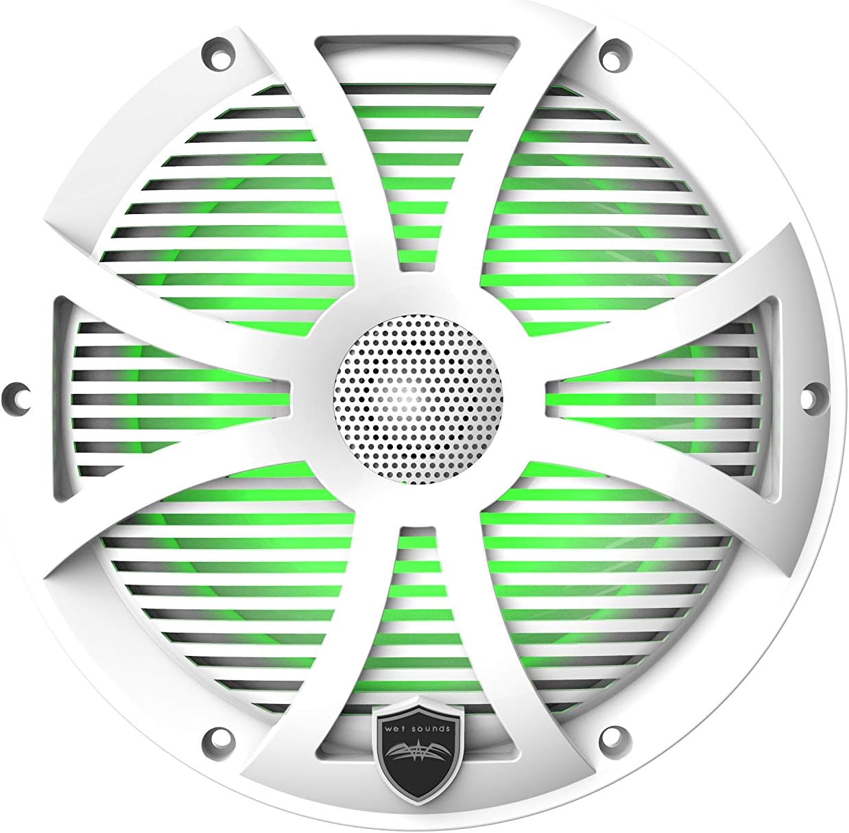 wet sounds | REVO 8-SWW | High Output Component Style 8" Marine Coaxial Speaker with RGB Backlighting and Enclosed White SW Grille