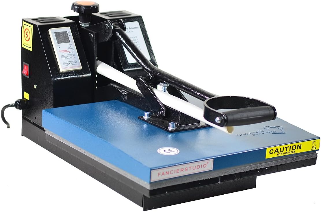 Fancierstudio Digital Heat Press 15 x 15 Sublimation Rhinestone Heat T-Shirt Machine15x15 B/BLK
