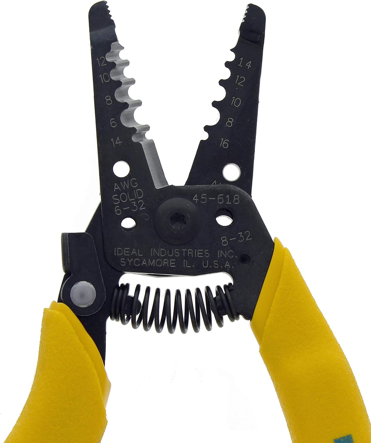 IDEAL Electrical Reflex Super T-Stripper Wire Strippers, 8–16 AWG Solid, 10–18 AWG Stranded, Ergonomic Wire Cutter and Stripping Tool with Textured Sleeves, Locking Handle