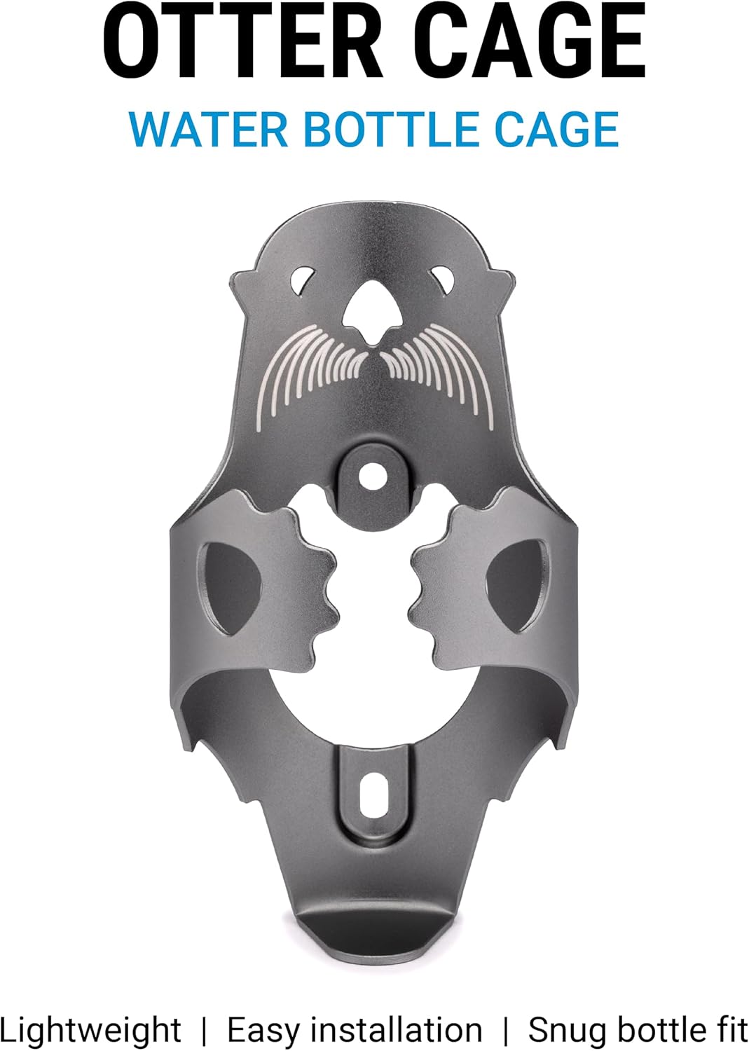 Portland Design Works Water Bottle Cage - Lightweight Water Bottle Holder for Bikes, Owl Cage, Black/Gold