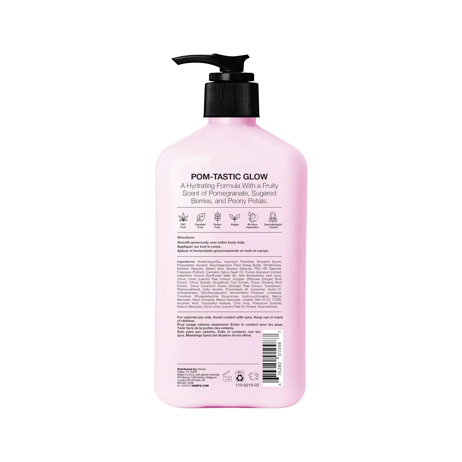 HEMPZ Body Lotion - Sweet Pineapple and Honey Melon - Daily Moisturizing Cream - 17oz
