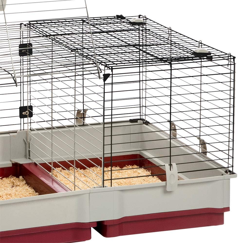 Ferplast Krolik XXL Rabbit Cage w/Wire Extension | Rabbit Cage Includes All Accessories & Measures 63.8L x 23.62W x 19.68H Inches | 1-Year Warranty