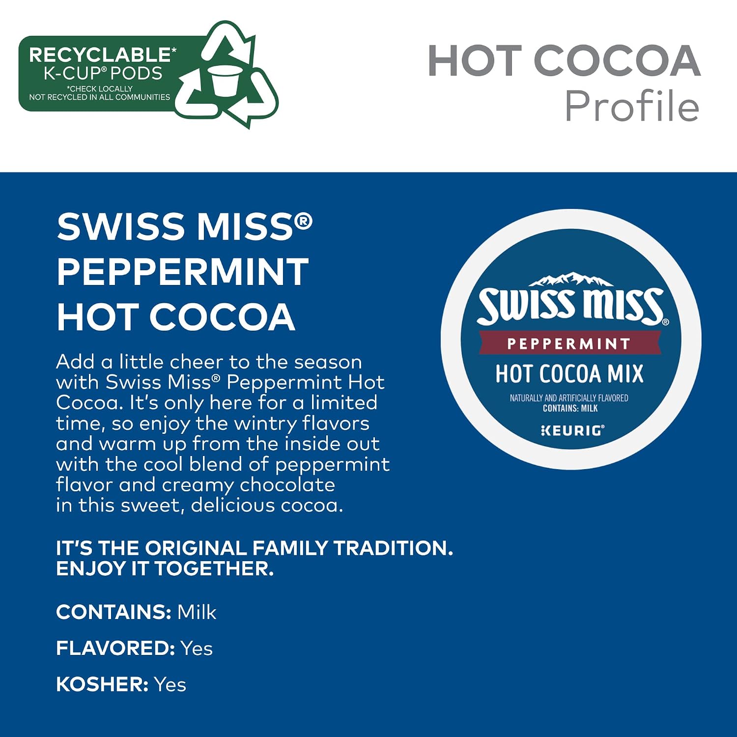 Swiss Miss Milk Chocolate Hot Cocoa Keurig Single-Serve K Cup Pods, 28 Count