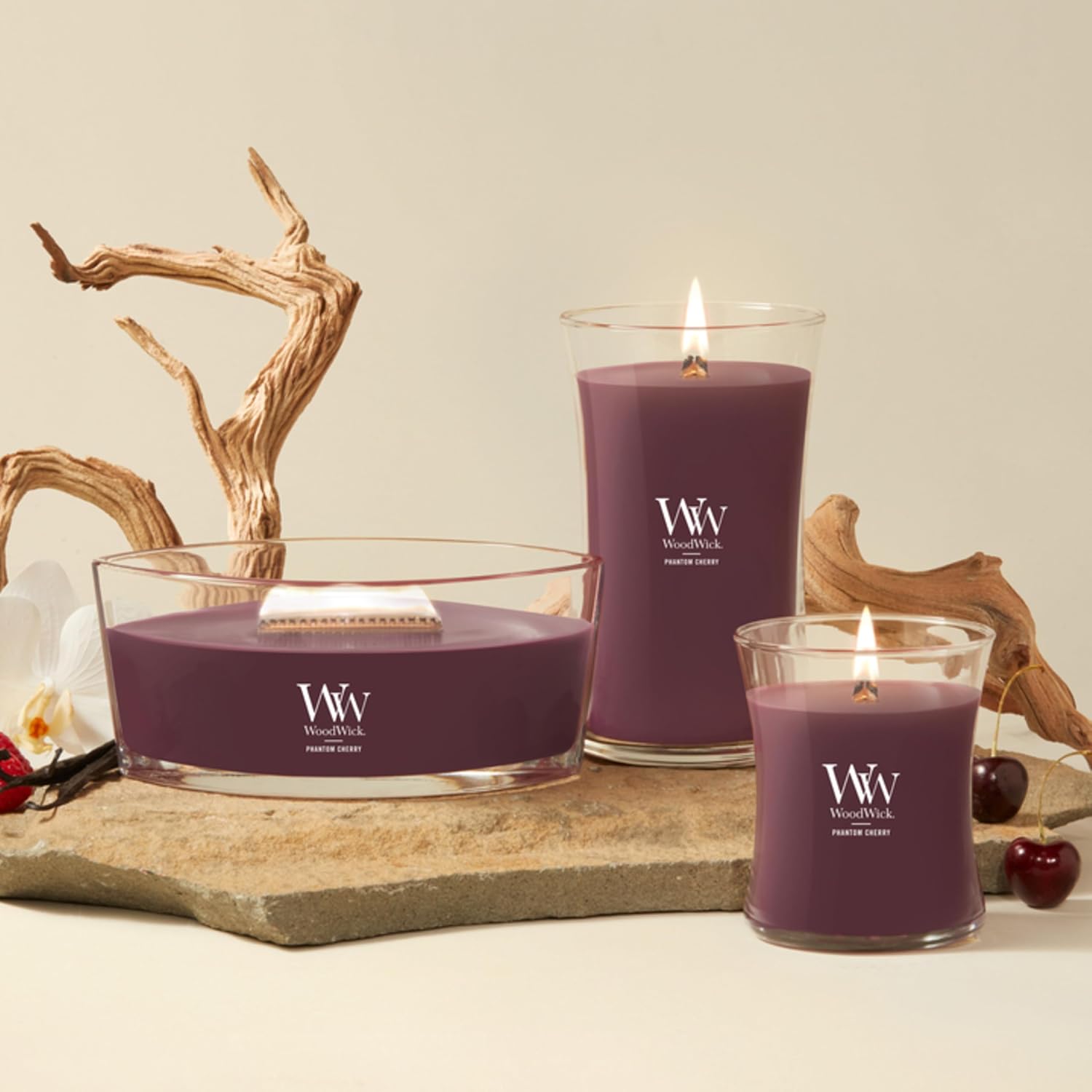 WoodWick Lavender Spa Gifts for Women and Men, 9.7 oz Medium Hourglass Candle with Crackling Wick