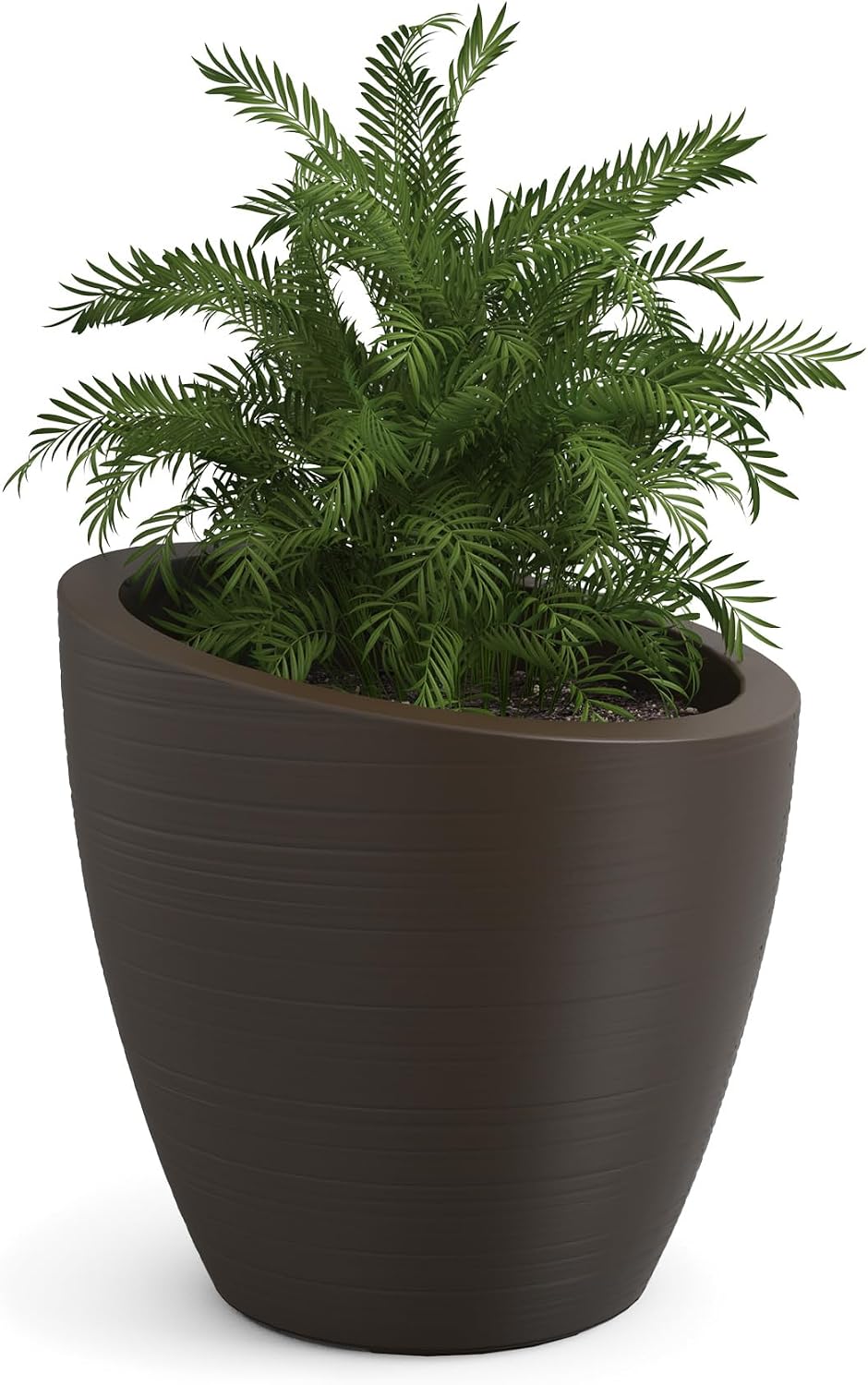Mayne Modesto 20in Round Modern Planter, Neptune Blue | All season, Indoor/Outdoor, Double-wall design, Fade resistant, 15-year warranty