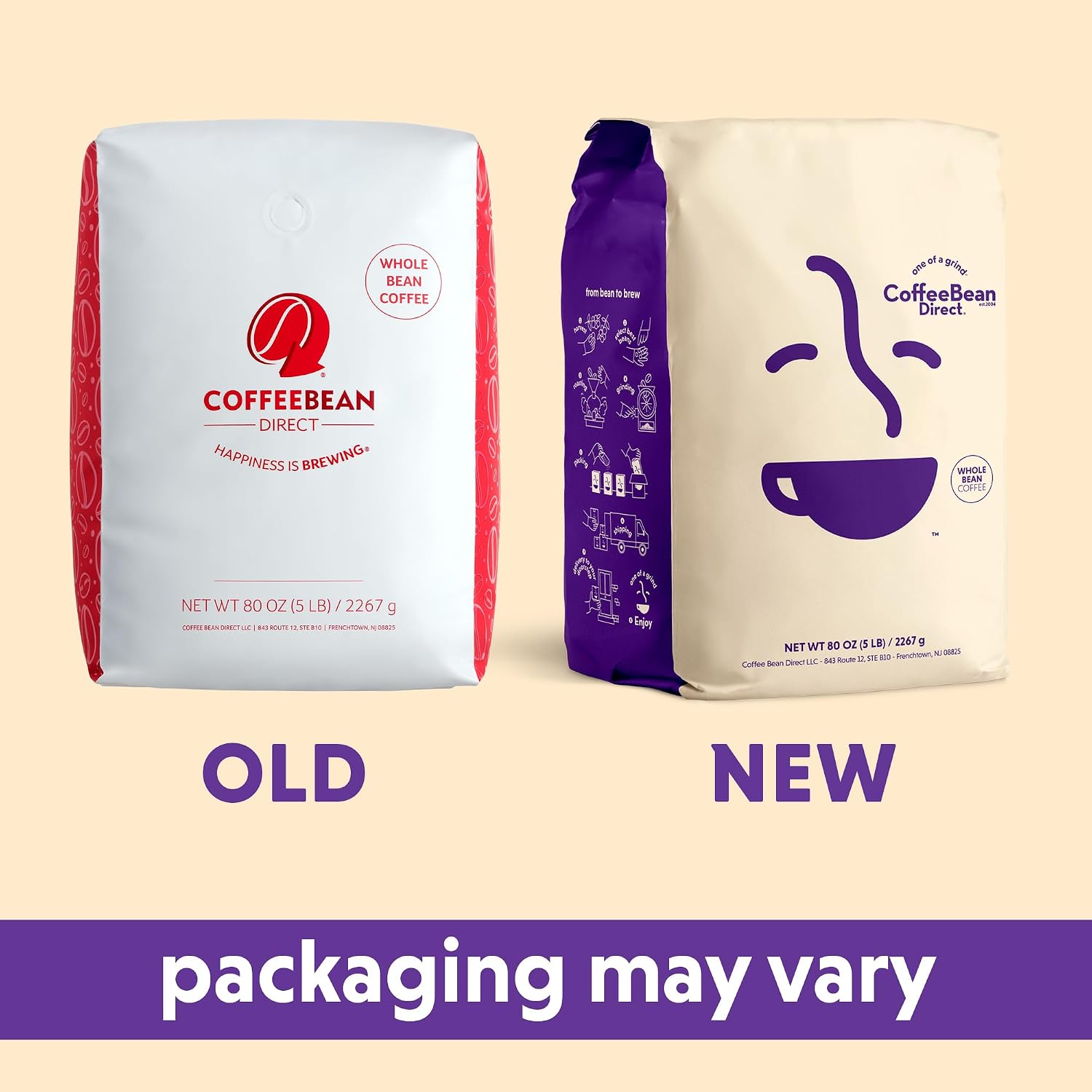 Coffee Bean Direct French Roast Colombian Supremo, Whole Bean, 1lb Bag | Dark Roast, Single Origin Arabica Coffee Beans