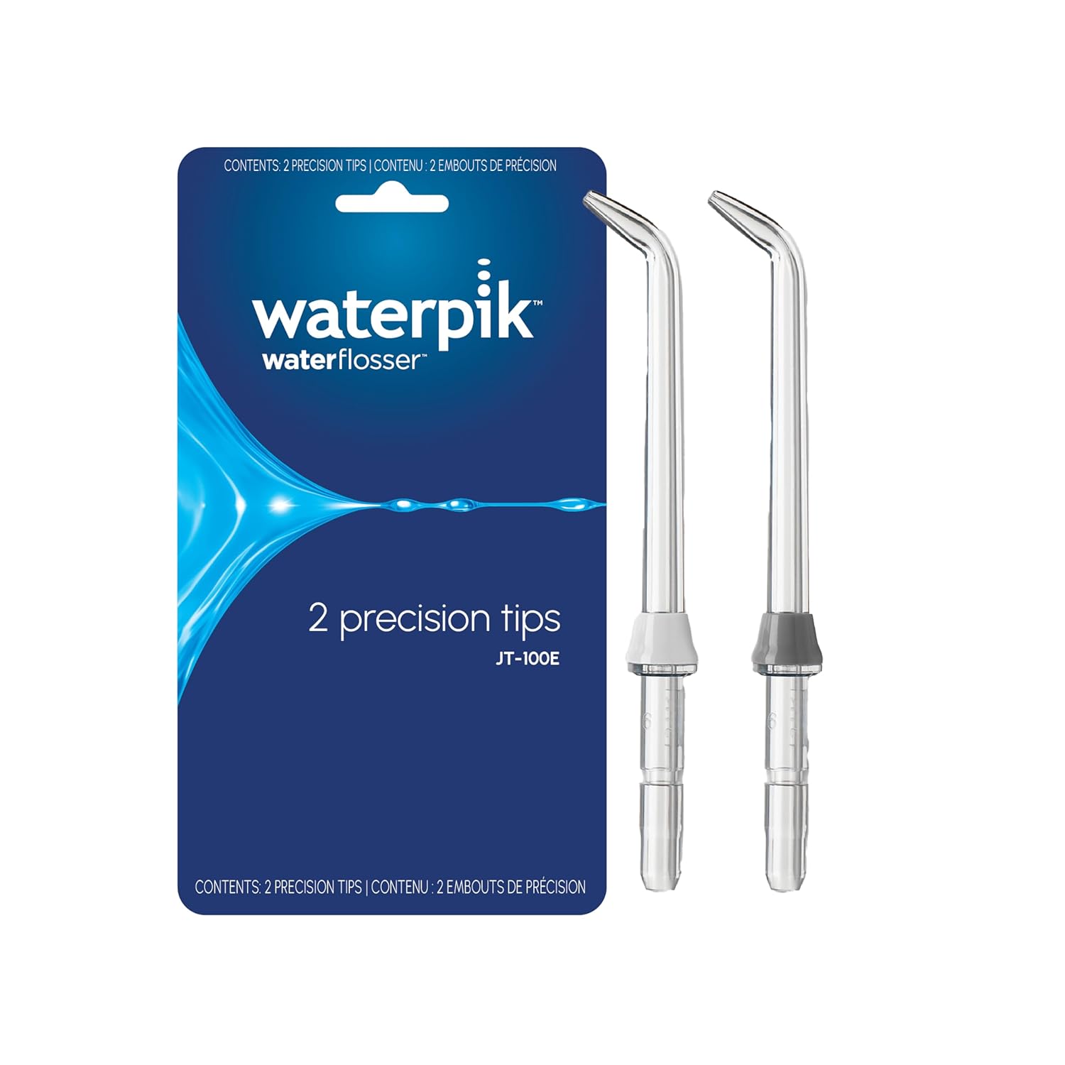 Waterpik Water Flosser Precision Replacement Tips, 2 Count JT-100E | Genuine Waterpik Brand Refill Nozzles Heads for Every Day Gum Health