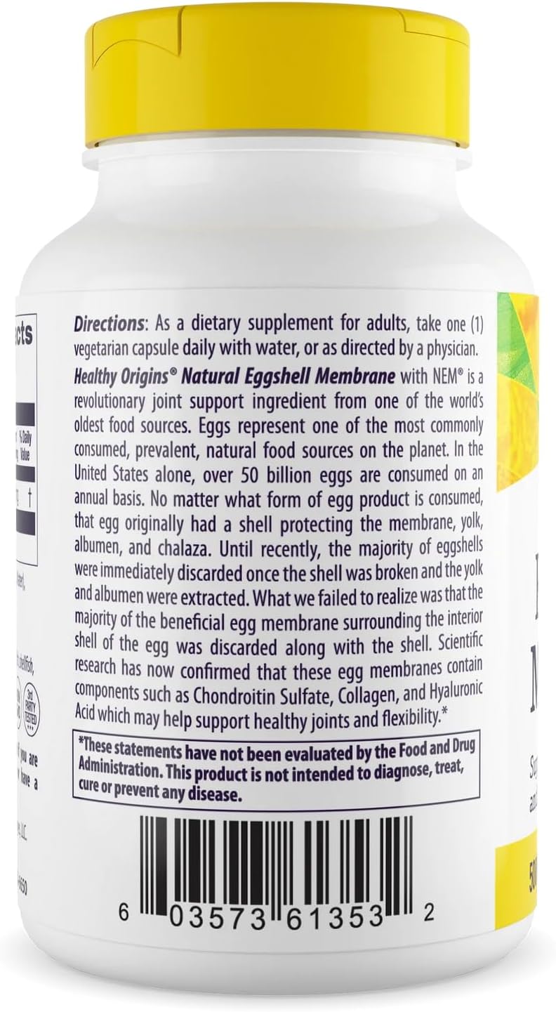 Healthy Origins NEM Eggshell Membrane 500 mg, 30 Veggie Caps