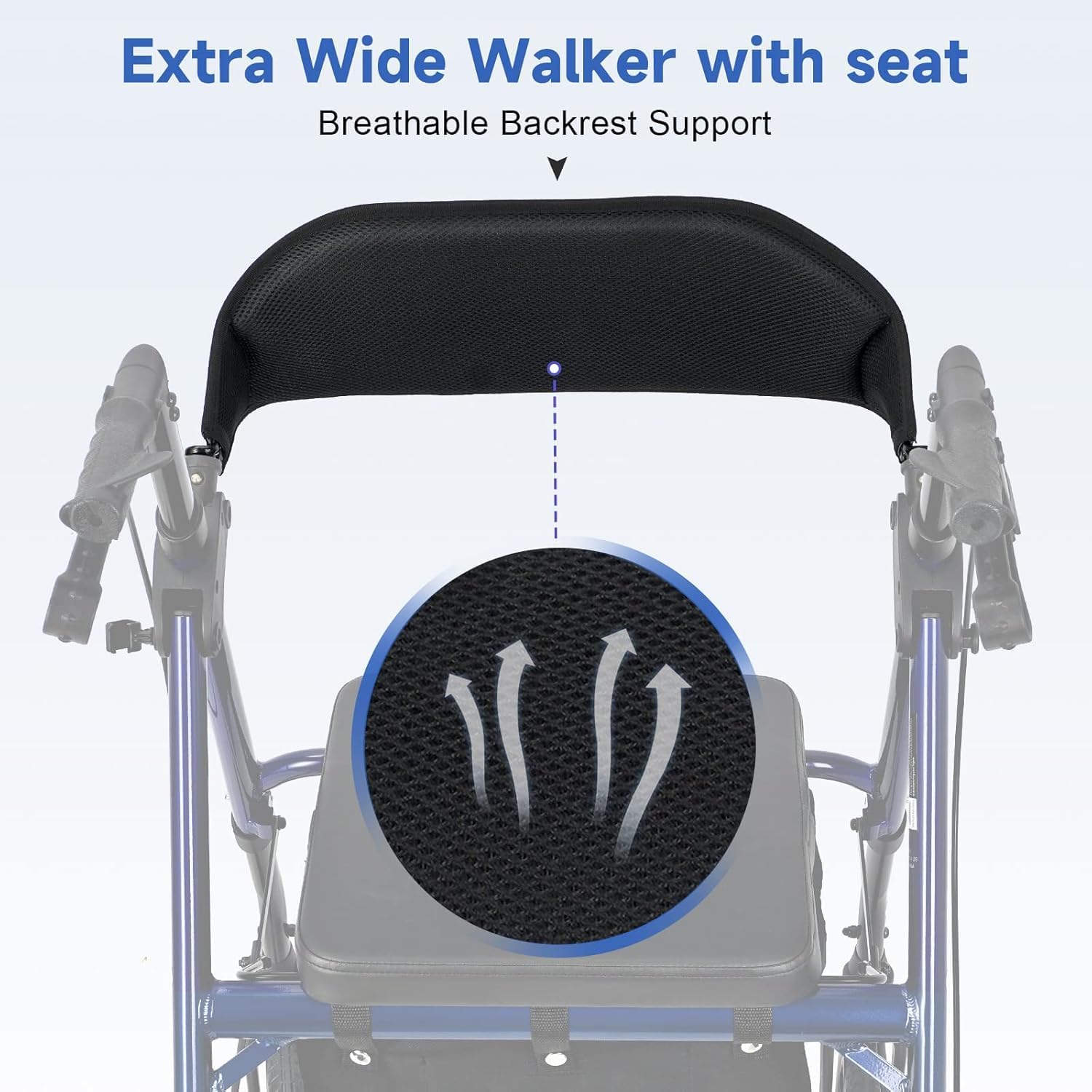 Foldable Rollator Walkers for Seniors with Seat