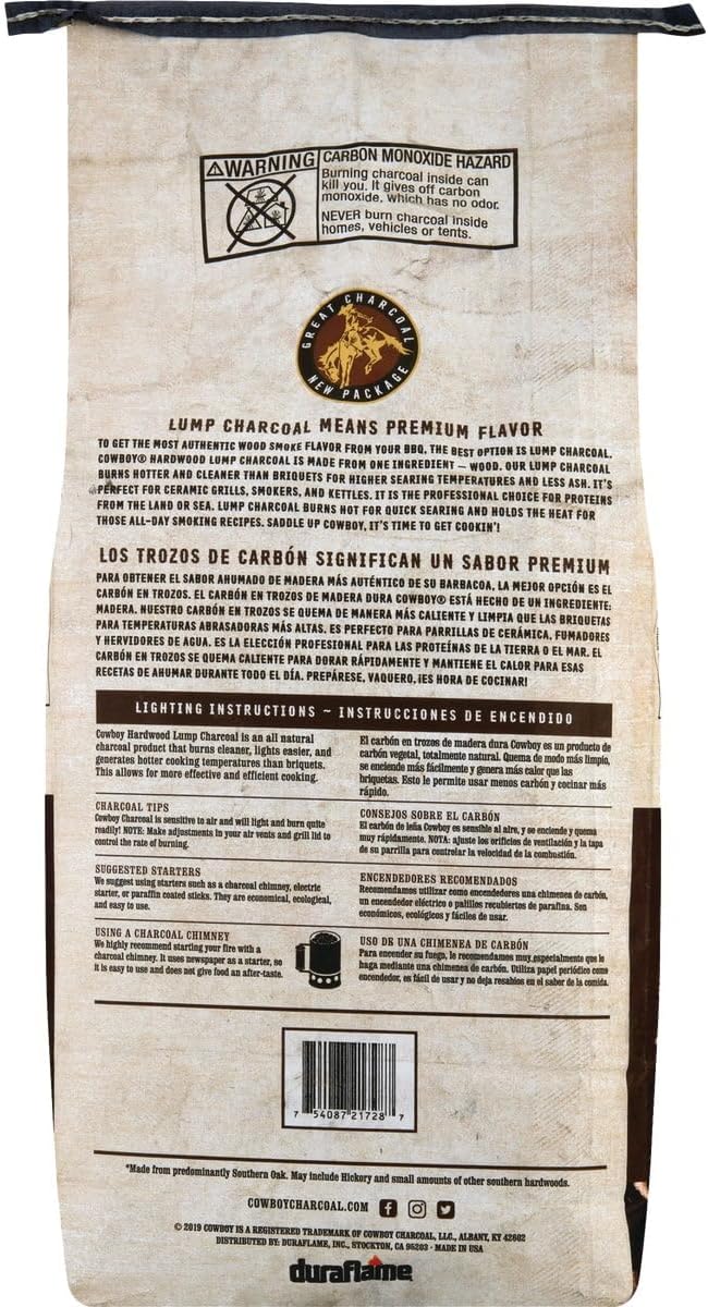 COWBOY 17208 Hardwood Lump Charcoal, 8 lb