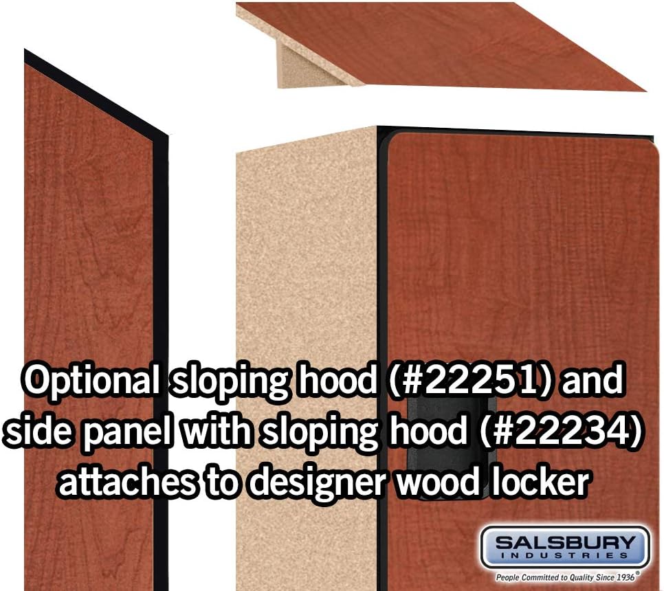 Salsbury Industries 2-Tier S-Style Extra Wide Designer Wood Locker with One Wide Storage Unit, 6-Feet High by 18-Inch Deep, Mahogany