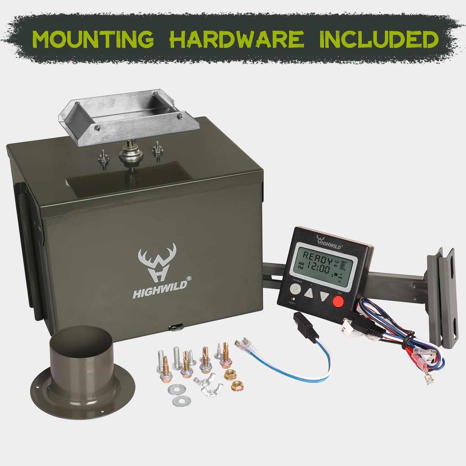 Highwild 12V Digital Deer Feeder Kit for Hunting, up to 8 Feed Times