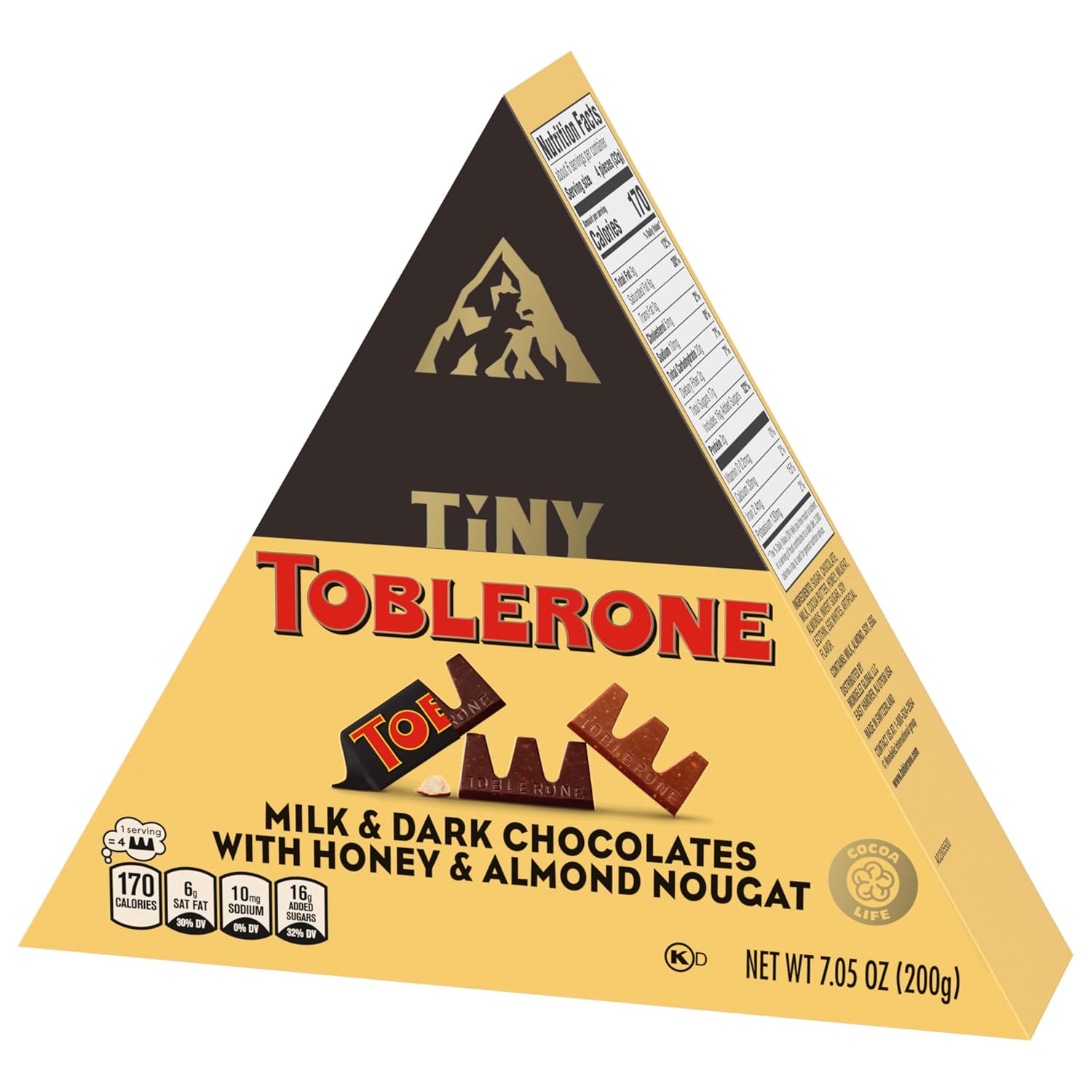 TOBLERONE Milk Chocolate Bar with Salted Caramelized Almonds, 20 Bars | Honey and Almond Nougat, Bulk Chocolate