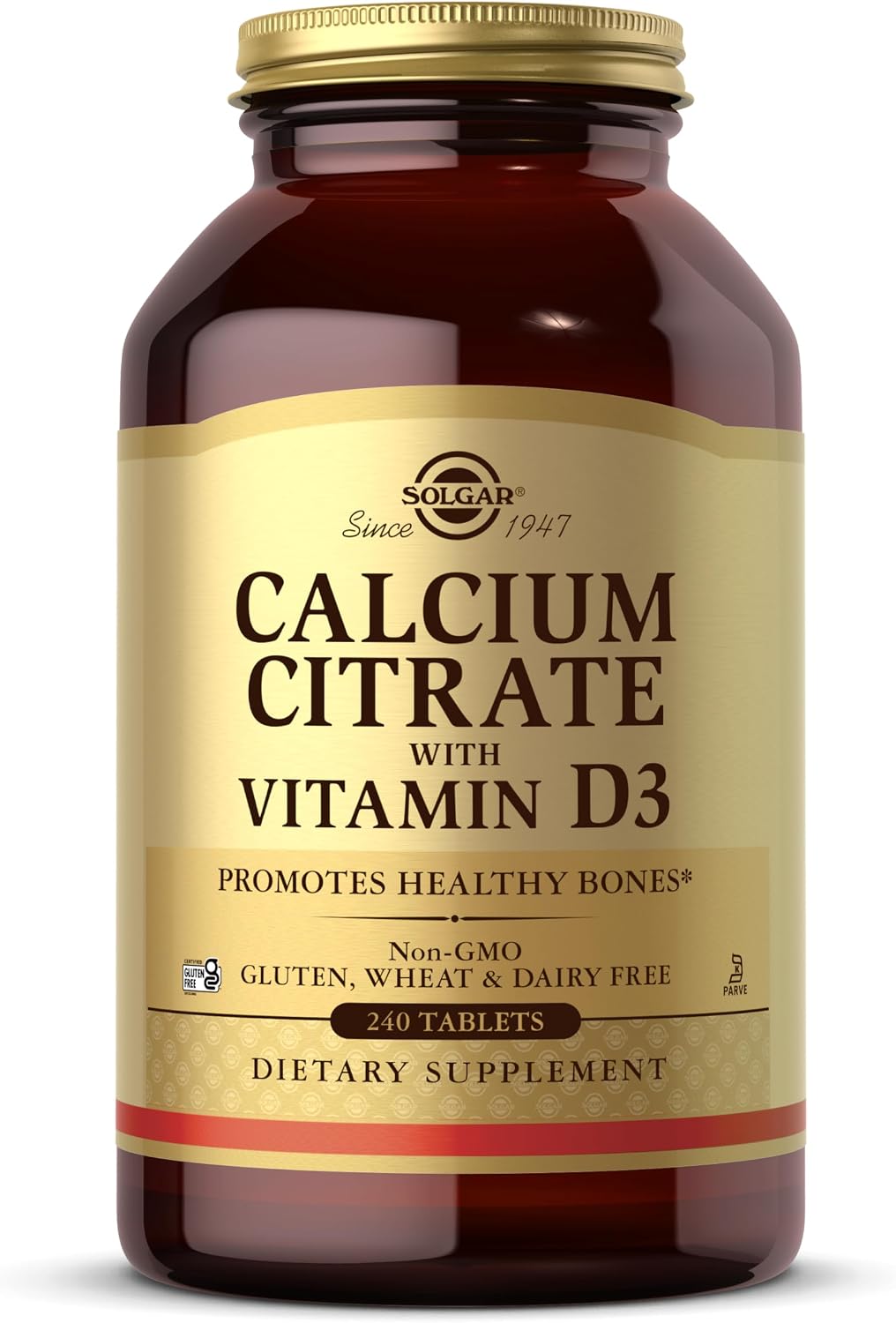 Solgar Calcium Citrate with Vitamin D3, 240 Tablets - 60 Servings | Promotes Healthy Bones & Teeth, Supports Musculoskeletal & Nervous Systems