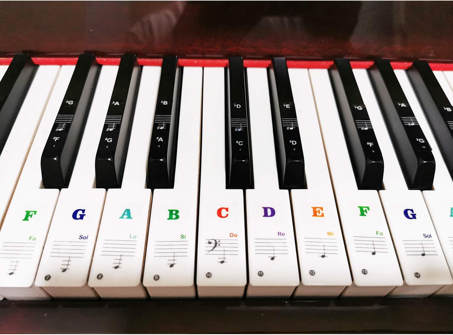 Piano Keyboard Stickers for 88/61/54/49/37 Key, Bold Large Letter Piano Stickers for Learning, Removable Piano Keyboard Letters