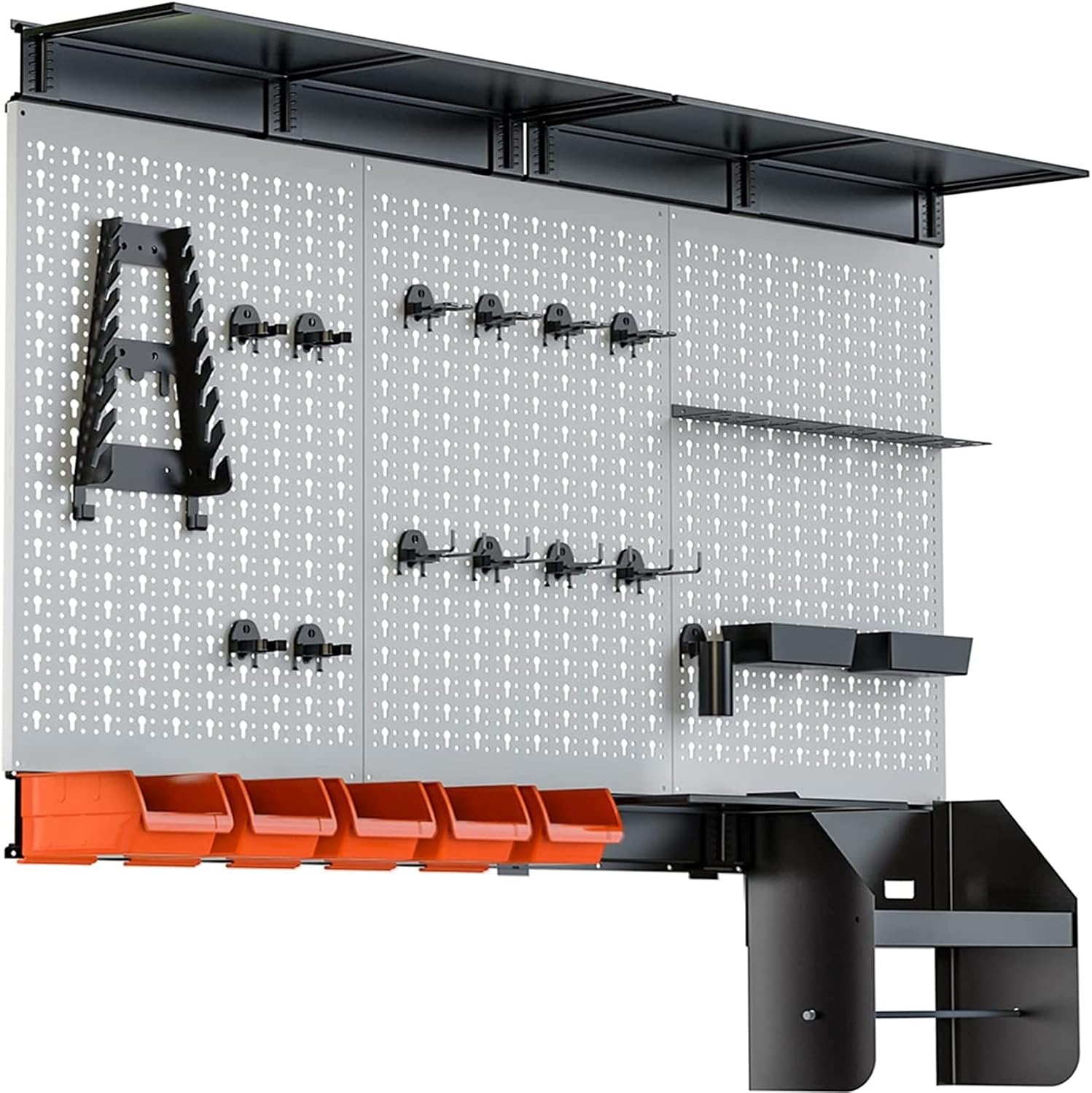 TORACK Pegboard Wall Organizer Kit 48x24 in, Garage Metal Tool Pegboard