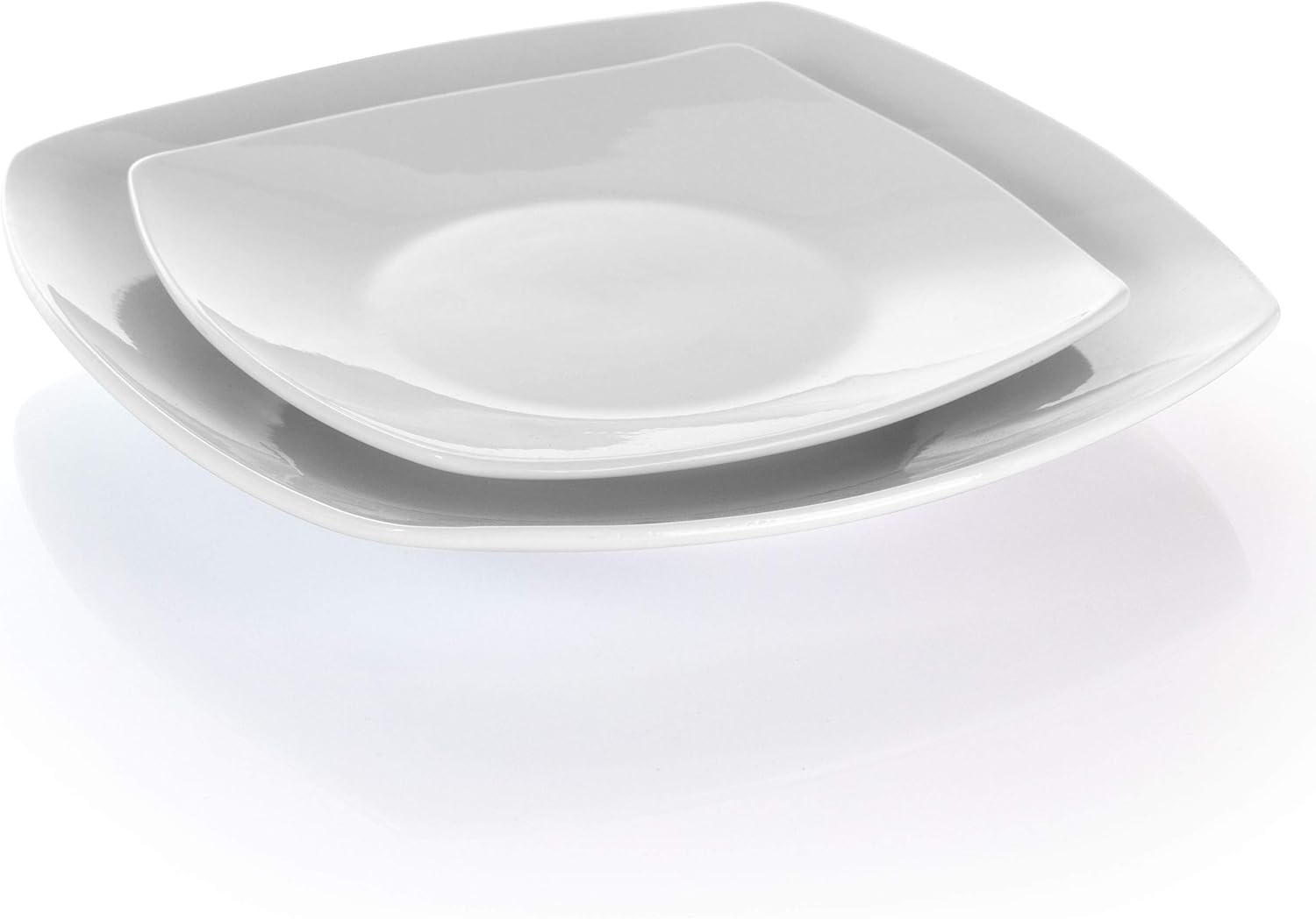 Elama Cara 16 Piece Round Porcelain Dinnerware Set in White
