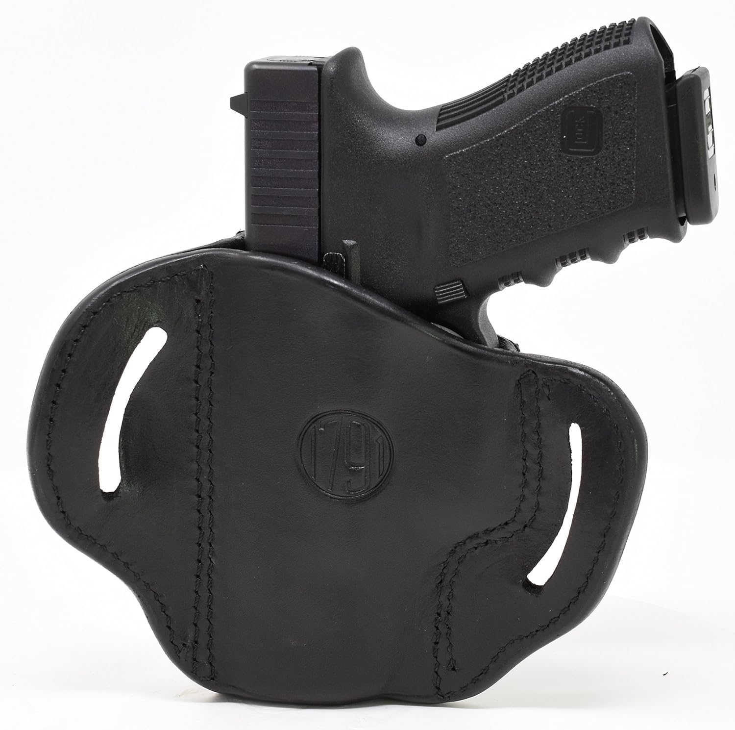 1791 Gunleather OWB Holster, Fits Glock 19, 26, 27, Shield Plus, VP40, XDS | Right-handed leather gun holster also fits Glock 17, 23, 19X, Sig P365 XMacro, Taurus G3C, Ruger Max 9, S&W Equalizer