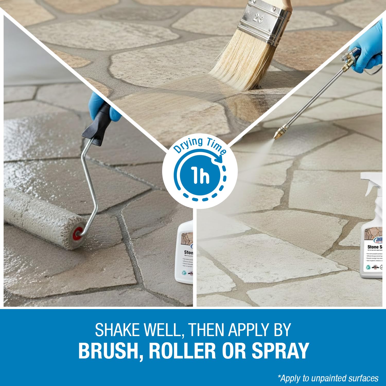 Rainguard Water Sealers Stone Sealer, Penetrating Protection Against Moisture Damage and Stains, for All Stone Surfaces, Silane/Siloxane Waterproofer, Natural Finish, Ready to Use, 5 Gallons | Silane Siloxane Waterproofer, Protects Against Moisture Damag…