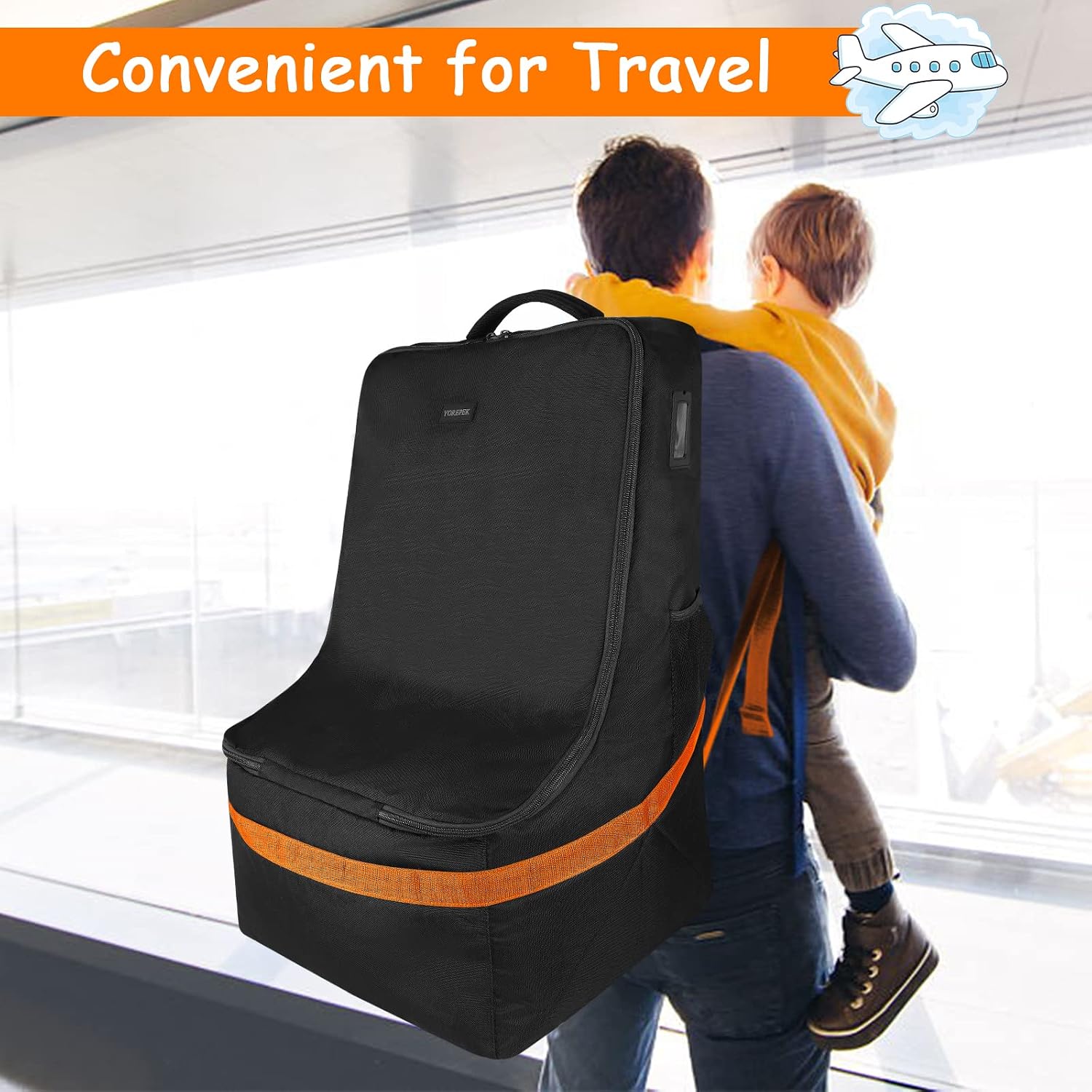 YOREPEK Padded Car Seat Travel Bag Backpack, Toddler Travel Essentials