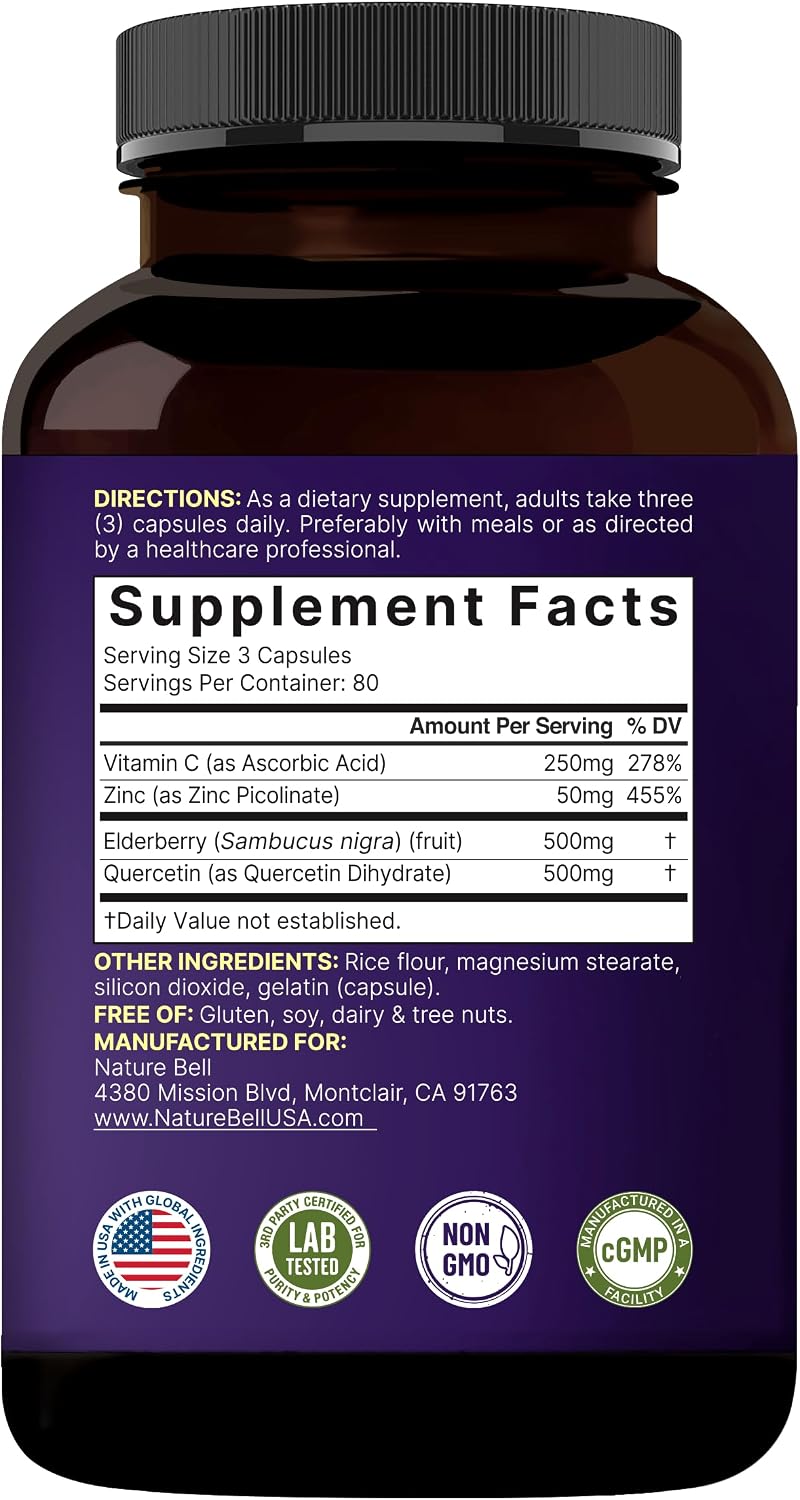 NatureBell Elderberry with Vitamin C, Zinc & Quercetin