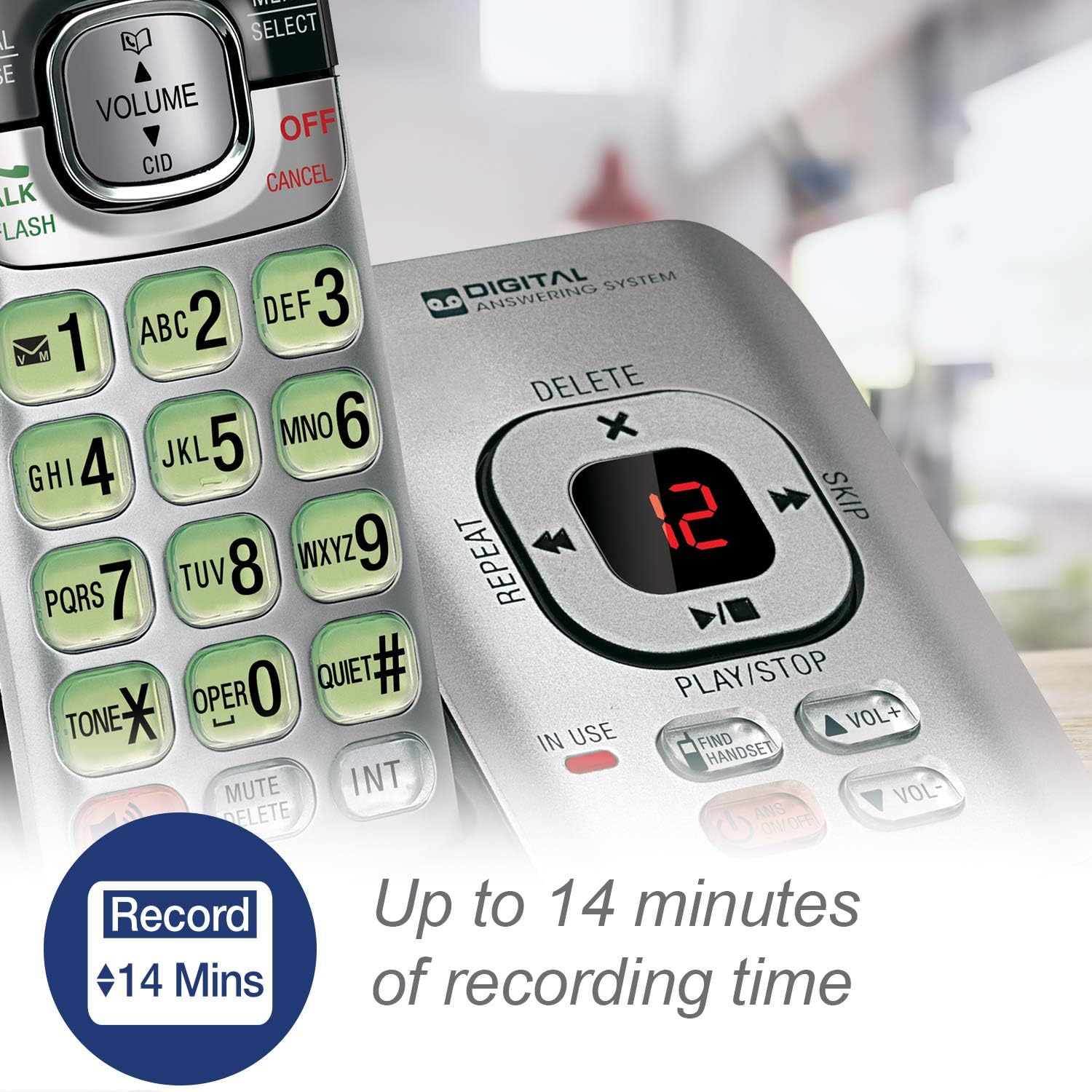 VTech CS6919-16 DECT 6.0 Cordless Phone, Red - Caller ID/Call Waiting (Stores 30 Calls), Backlit Keypad & Display, Full Duplex Handset Speakerphone, Wall Mountable
