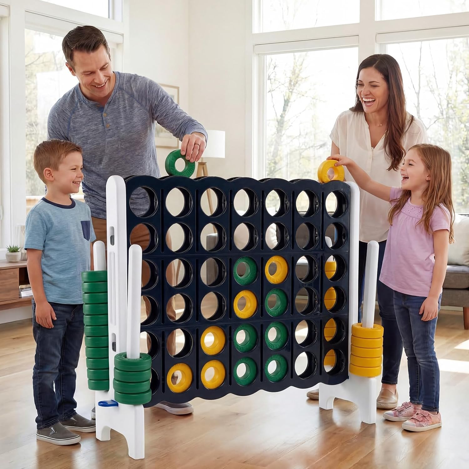 Costzon Giant 4-in-A-Row, Jumbo 4-to-Score Giant Game Set for Kids & Adults, Indoor Outdoor Yard Connect Game