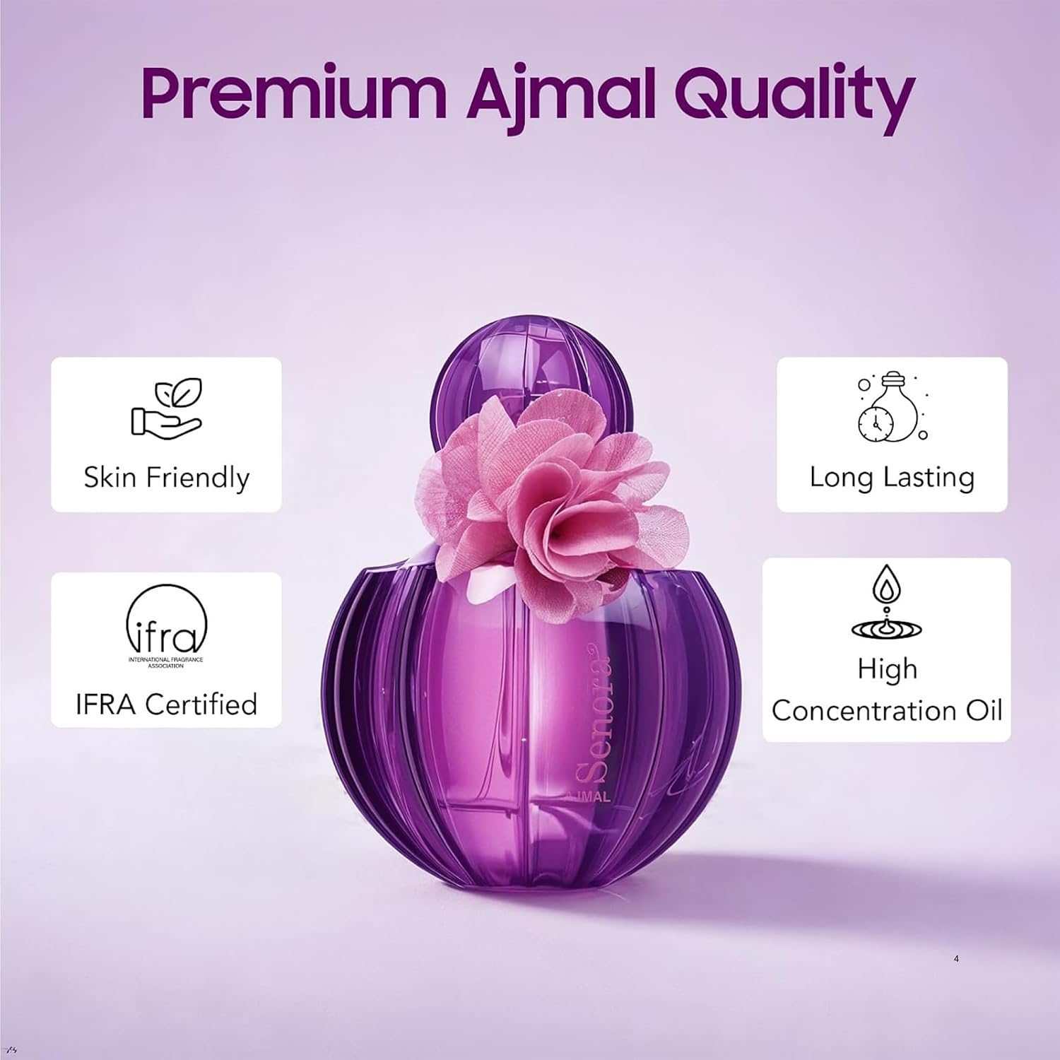 Ajmal Senora EDP for Women, 2.5 fl oz / 75 ml | Almond and bergamot bloom into orange blossom and vanilla. A refined, long-lasting signature.