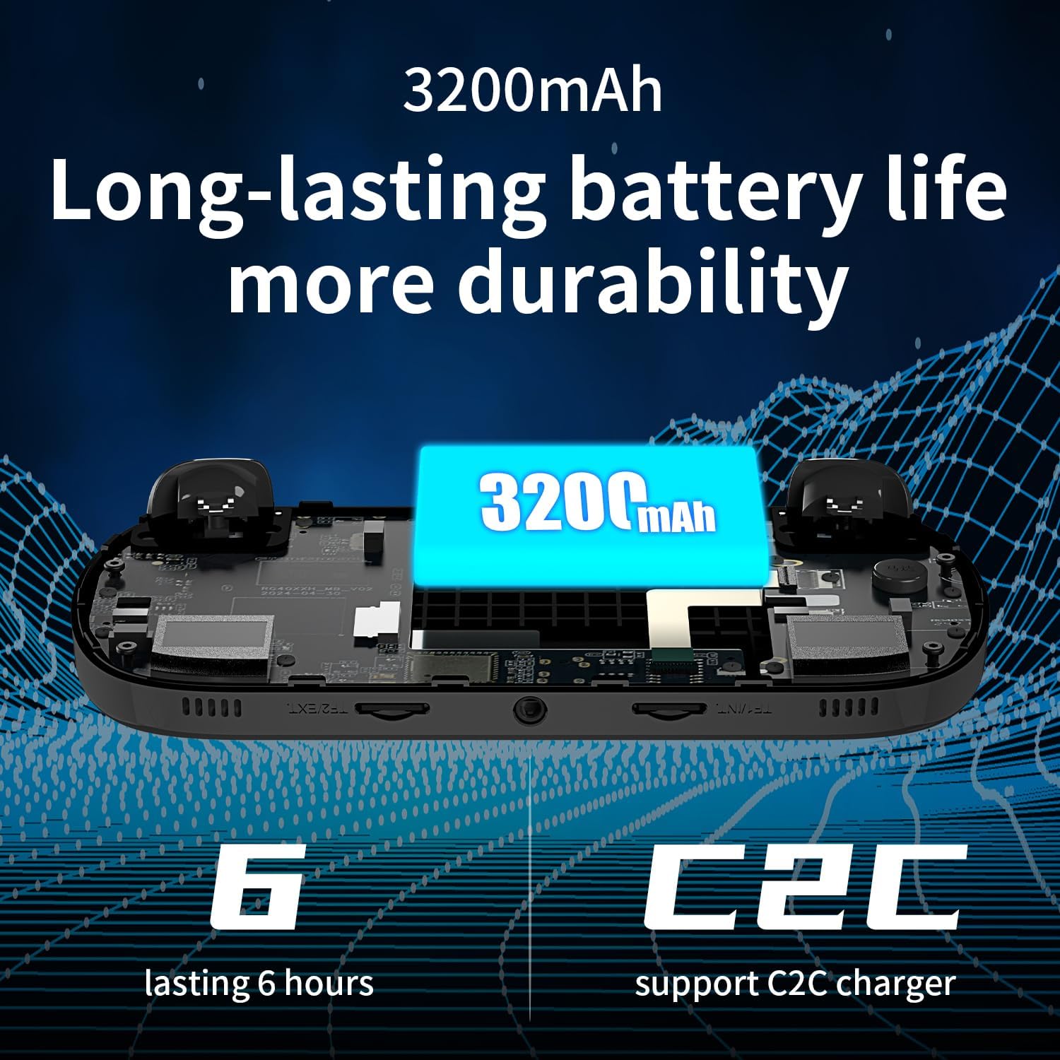Doriteney RG40XX H Retro Handheld Game Console 4.0-inch IPS Screen Linux System Game Player 64GB Card Preloaded 5000+ Games RGB Lighting 3200mAh Battery RG40XX H-Black