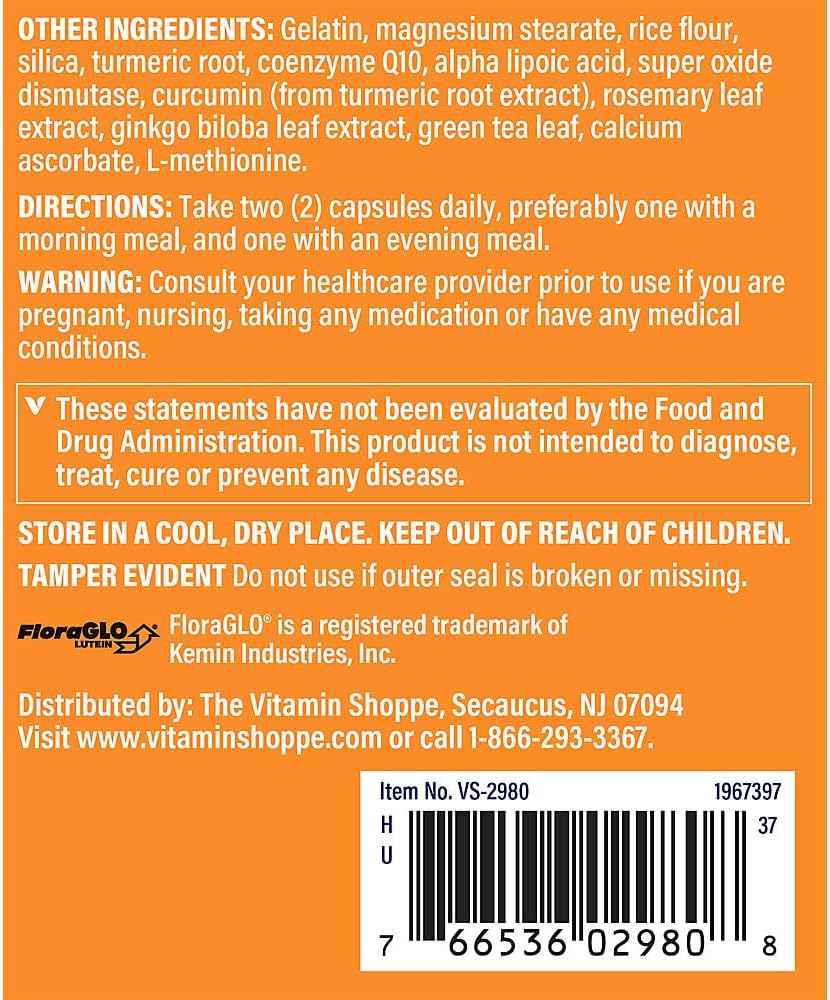 The Vitamin Shoppe Opti-Vue with FloraGLO Lutein - Eye Health & Vision Support | Comprehensive Eye Formula | 240 Capsules | Macular Health