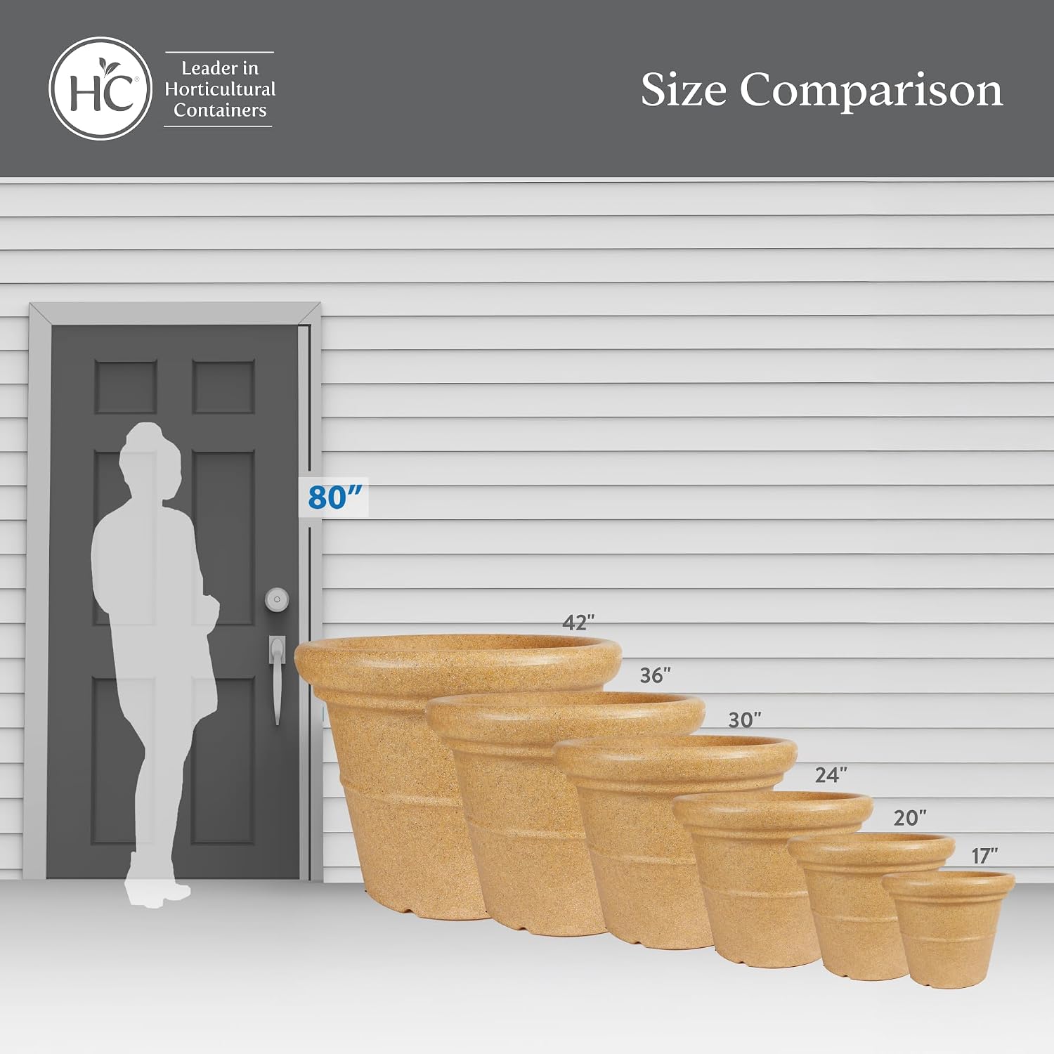 The HC Companies Terrazzo Large Round Plastic Plant Pot w/Rolled Rim - Lightweight & UV Resistant Gardening Pot for Herbs & More - Outdoor & Indoor Plant Pots w/Drainage (17” Black)