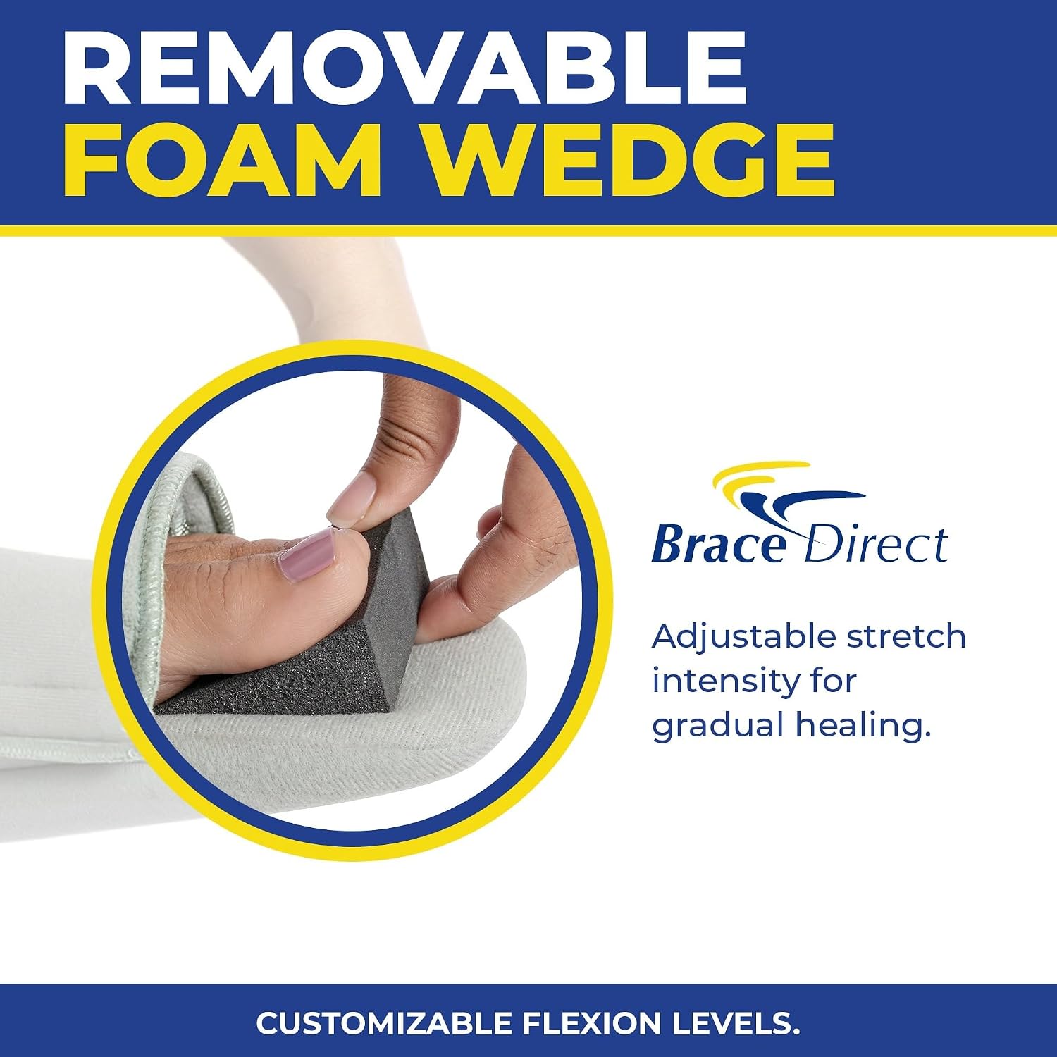 Brace Direct Padded Night Splint 90 Degree Sleeping Boot - Immobilizing Stretching Support for Plantar Fasciitis, Drop Foot, Achilles Tendonitis