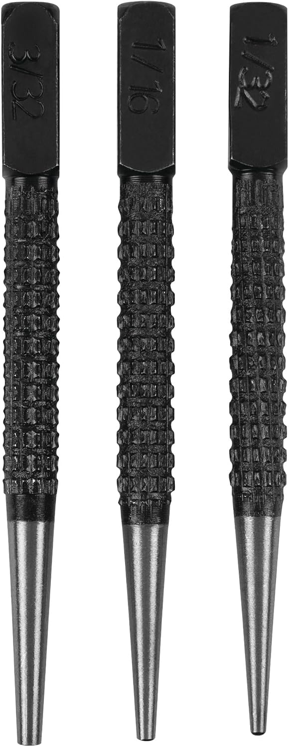 Performance Tool W758 5-Piece 8 in. Long Pin Punch Set | Carbon steel construction with hardened tips. Knurled handles for sure grip. Reaches deeply set pins