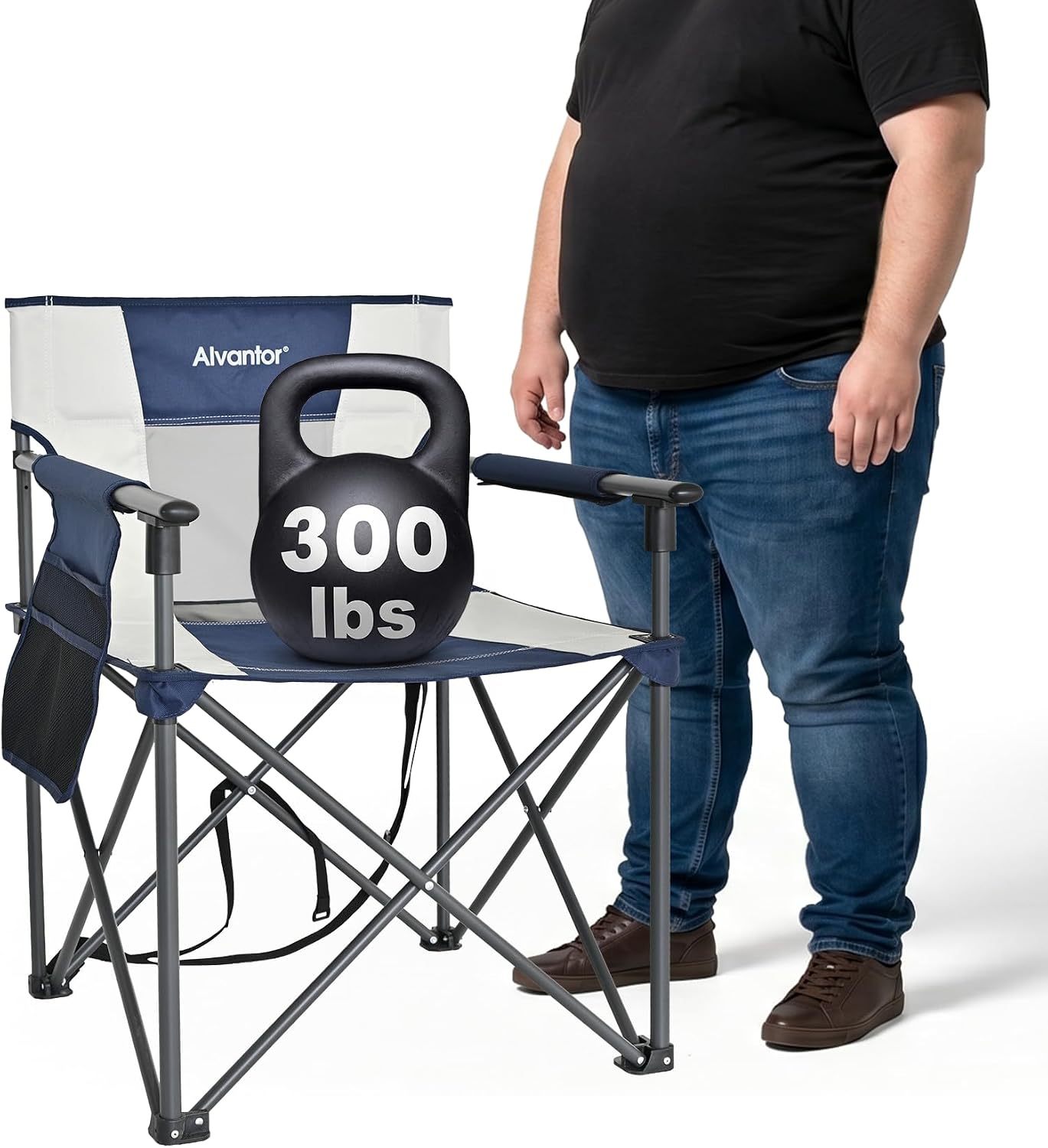 Alvantor® Camping Chair, Full Mesh Folding Beach Chair Breathable High Back Portable Lawn Chair for Outdoor, Armrest, Cup Holder, Easy Use Seat for Travel, Fishing, Pinic, Sports Event, 24"x31"x38"