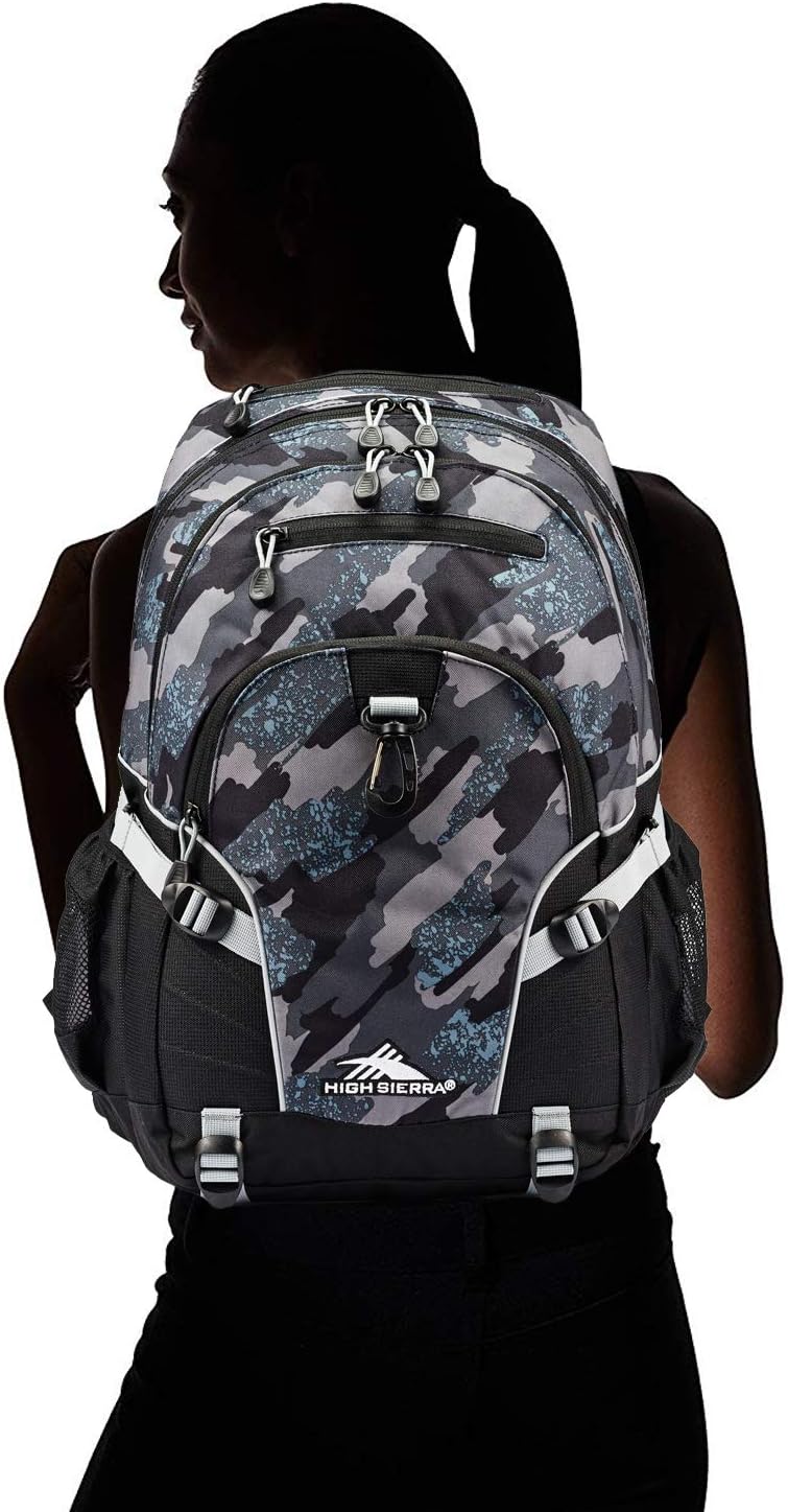High Sierra Loop Backpack, Travel, or Work Bookbag with tablet sleeve, One Size, Urban Camo